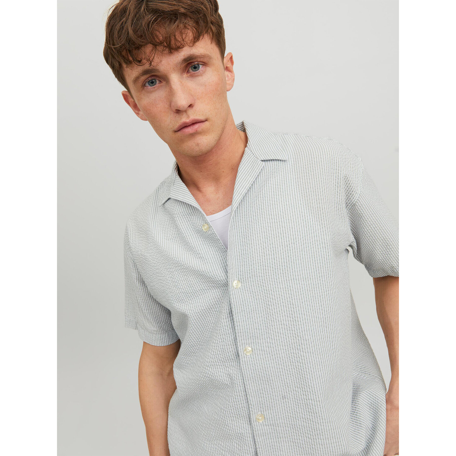 Jack&Jones Риза Palma 12233548 Сив Relaxed Fit - Pepit.bg