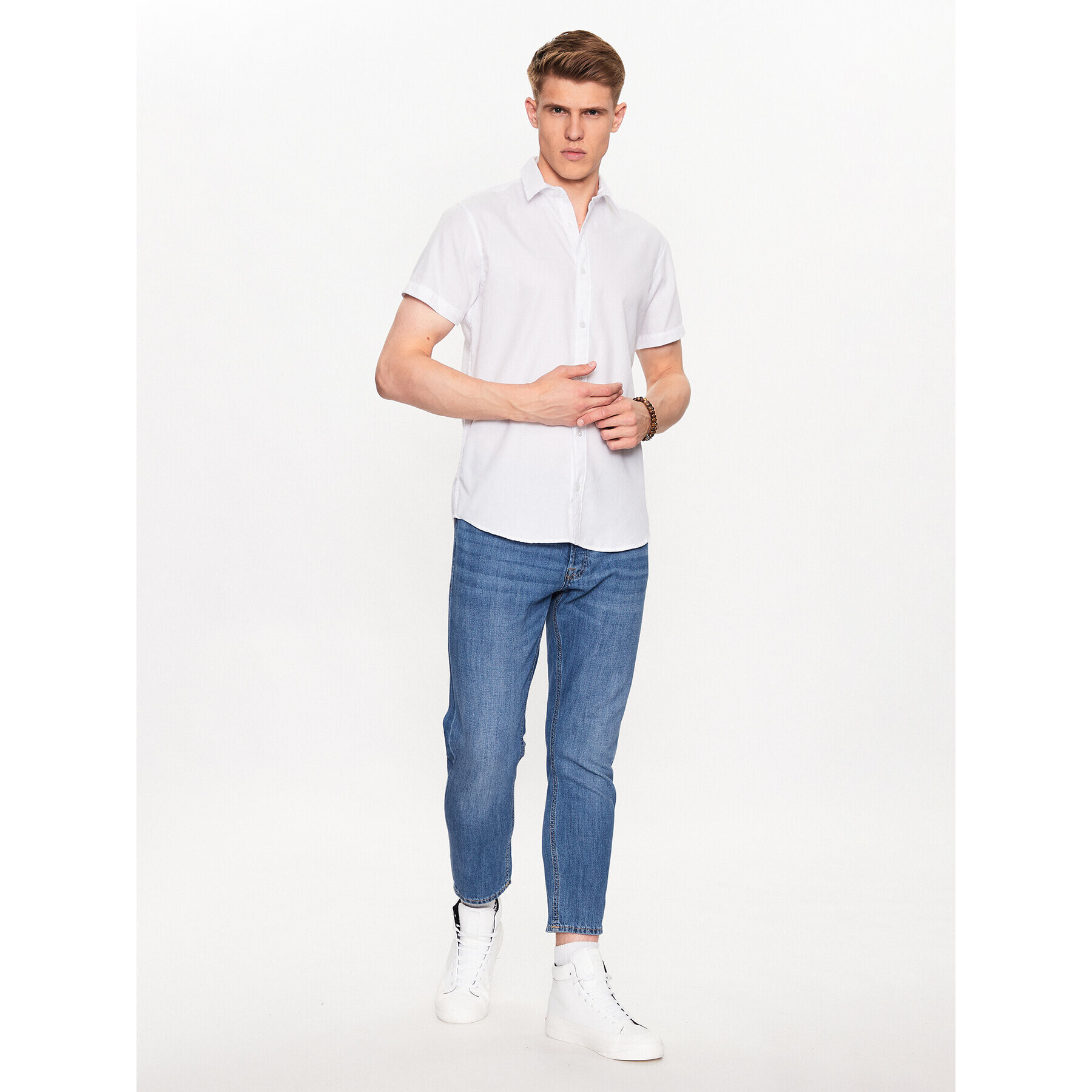 Jack&Jones Риза Energy 12234180 Бял Slim Fit - Pepit.bg