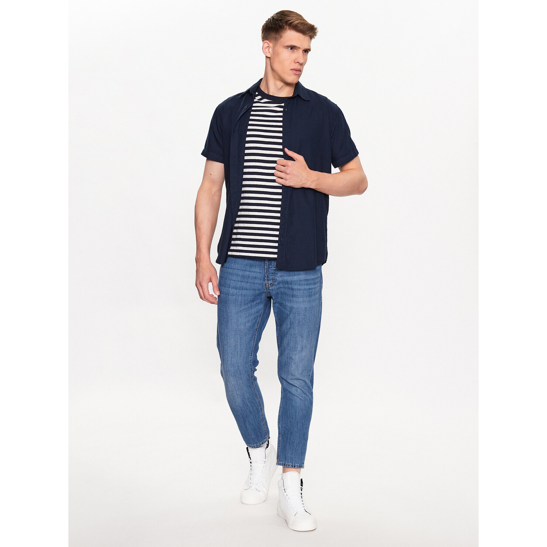 Jack&Jones Риза Energy 12234180 Тъмносин Slim Fit - Pepit.bg