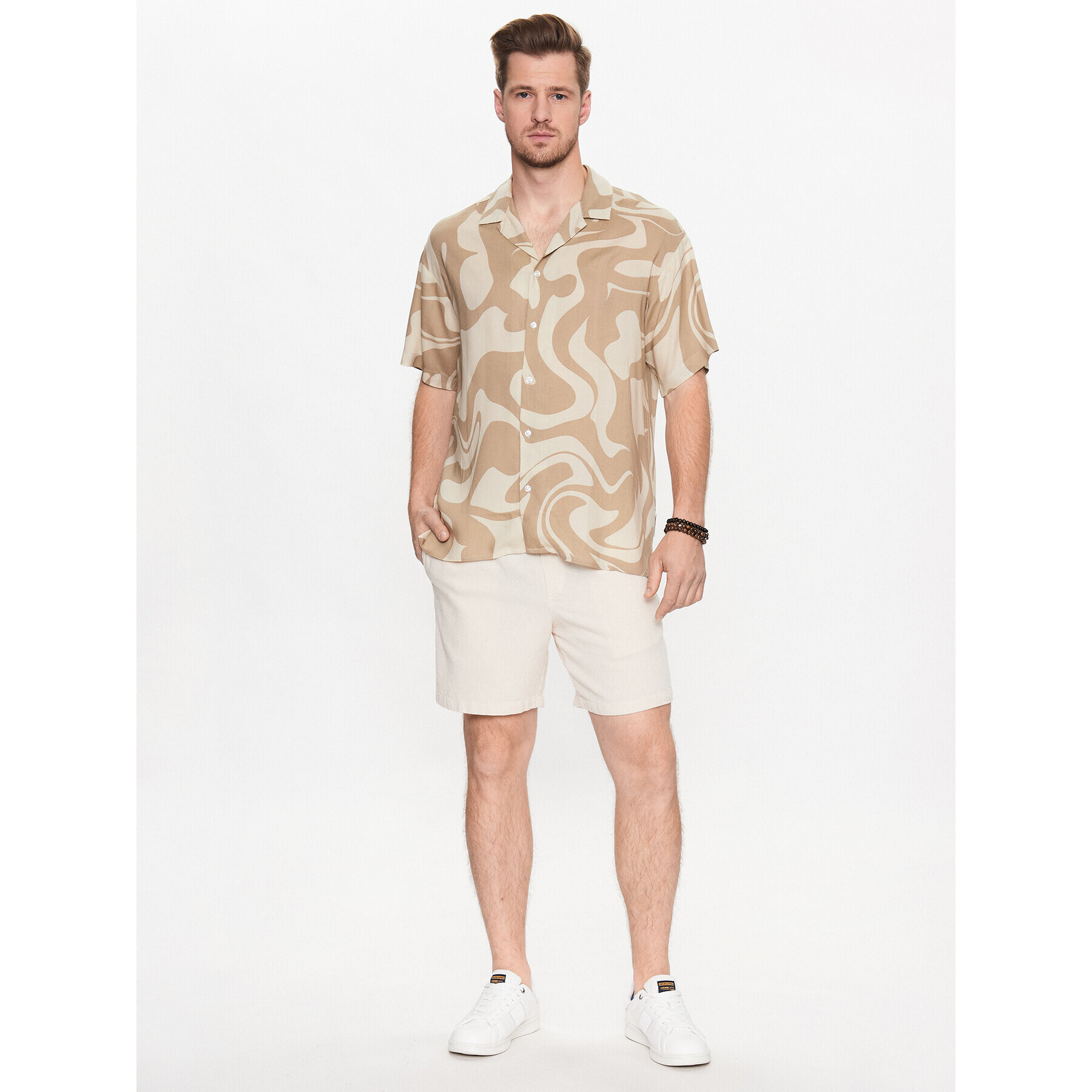 Jack&Jones Риза Ocean Day 12235326 Бежов Relaxed Fit - Pepit.bg