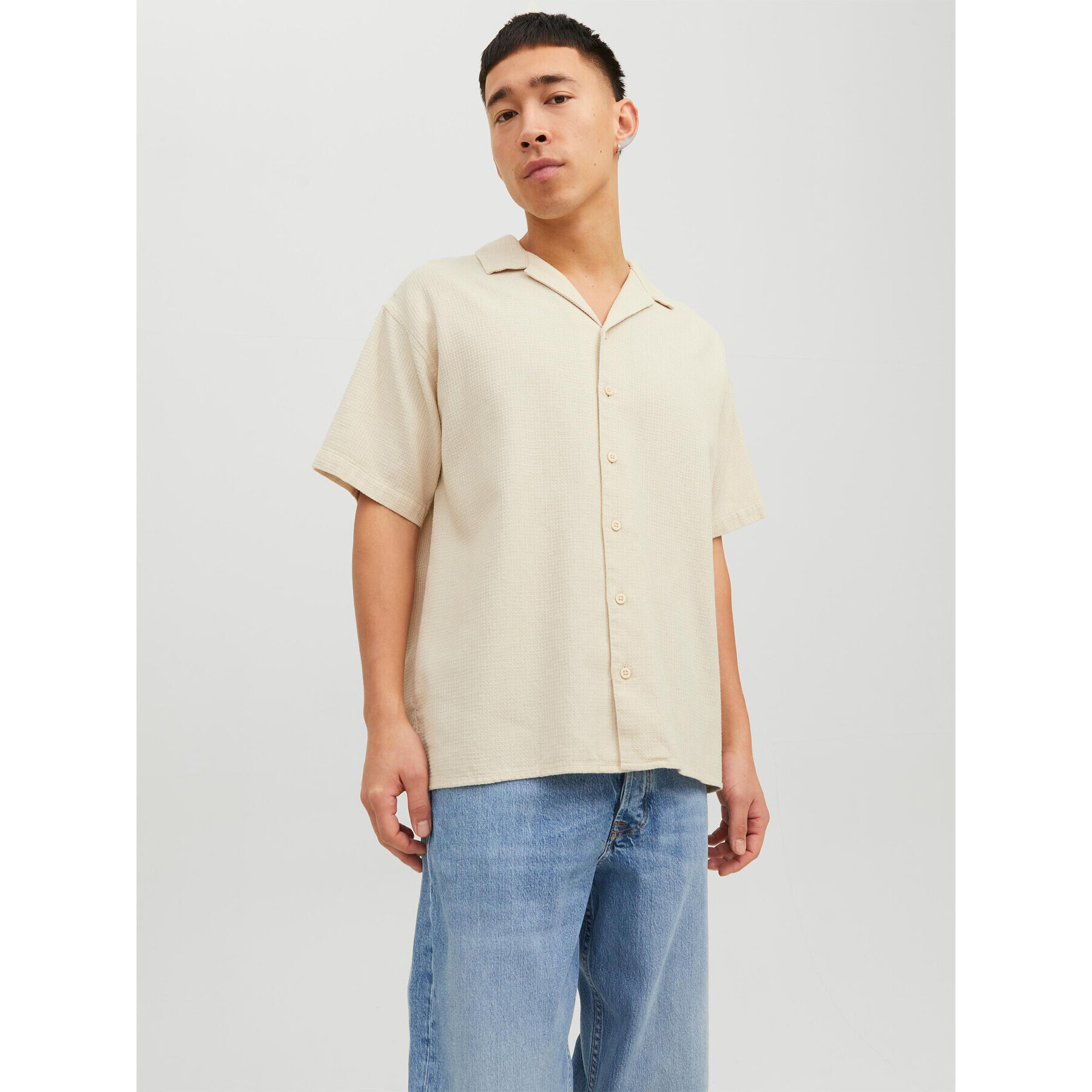 Jack&Jones Риза Caleb 12235475 Бежов Relaxed Fit - Pepit.bg