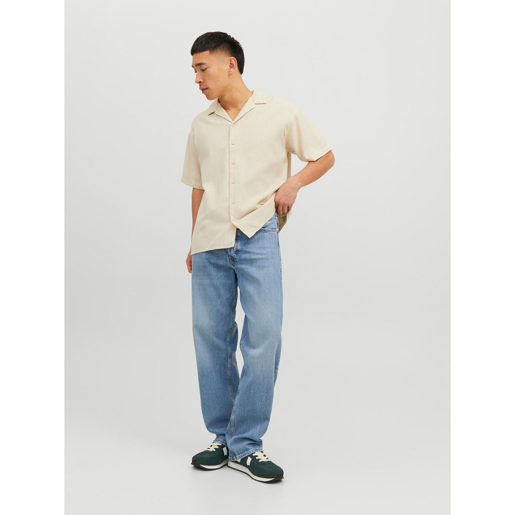 Jack&Jones Риза Caleb 12235475 Бежов Relaxed Fit - Pepit.bg
