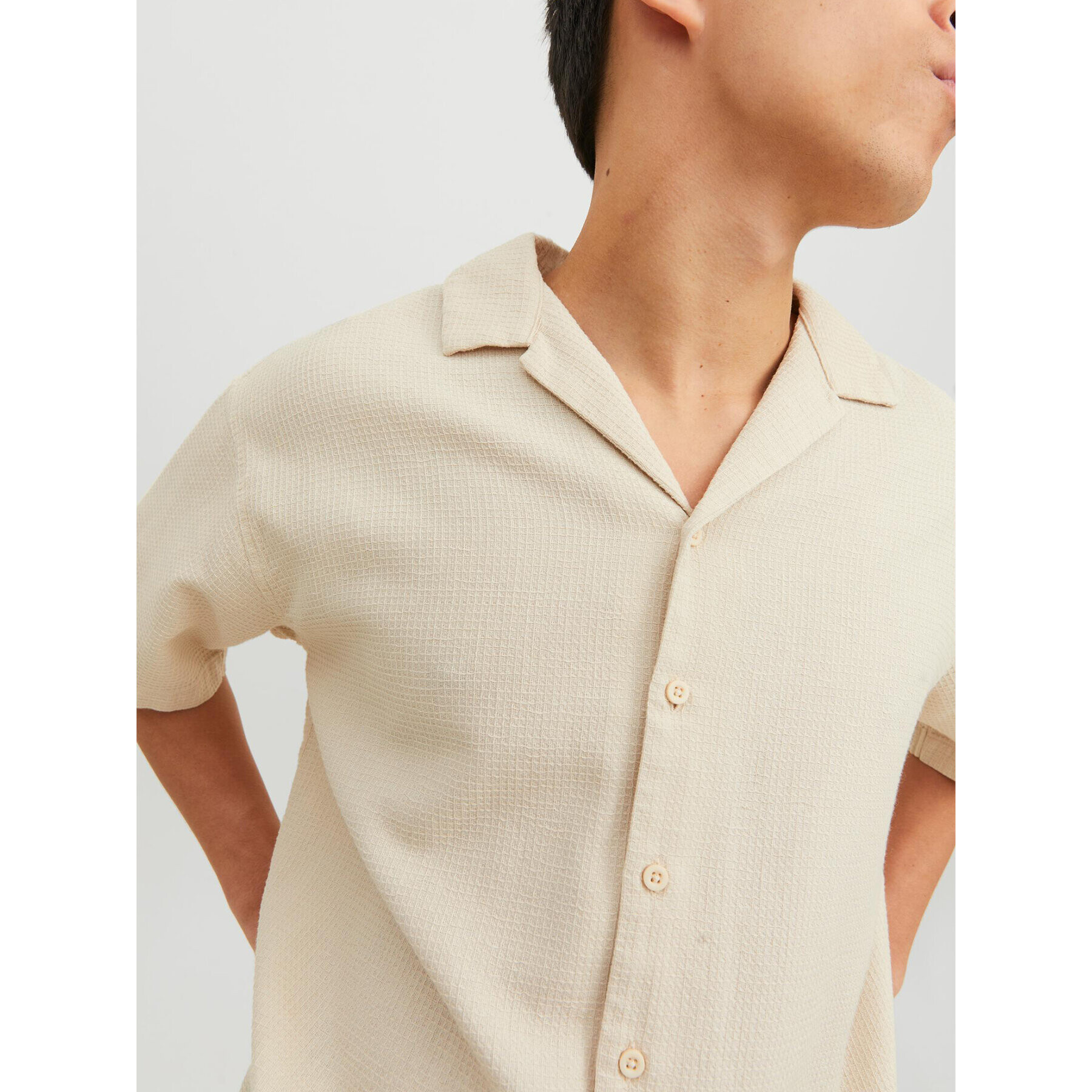 Jack&Jones Риза Caleb 12235475 Бежов Relaxed Fit - Pepit.bg