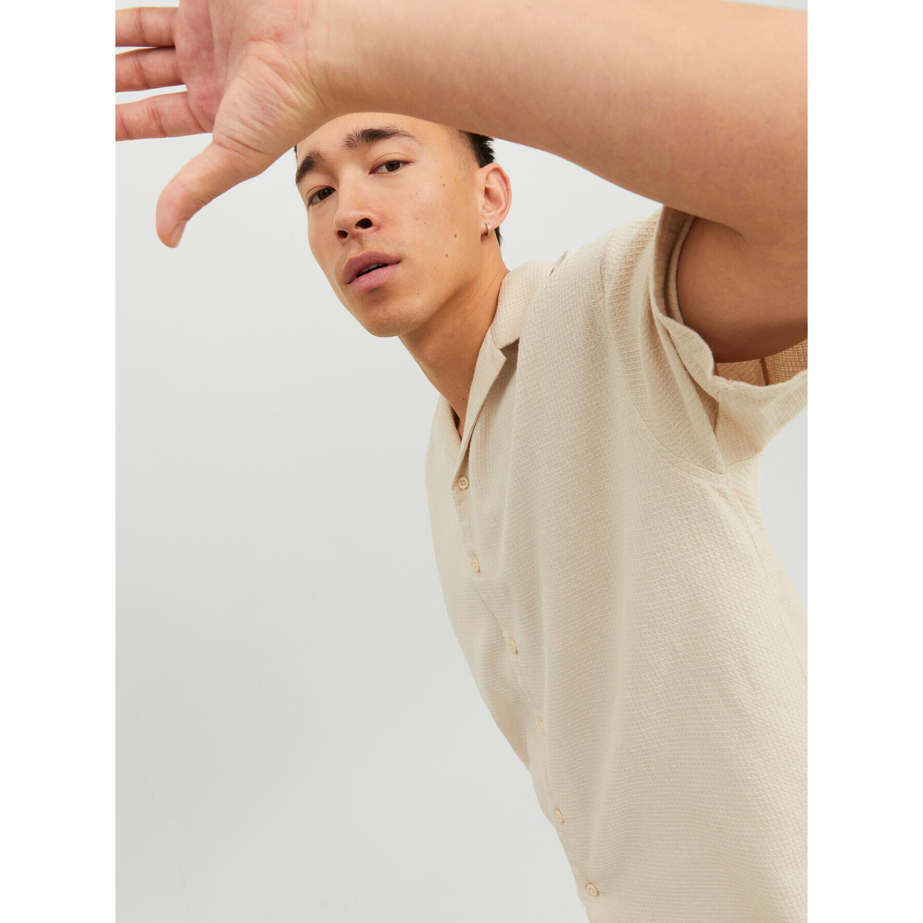 Jack&Jones Риза Caleb 12235475 Бежов Relaxed Fit - Pepit.bg