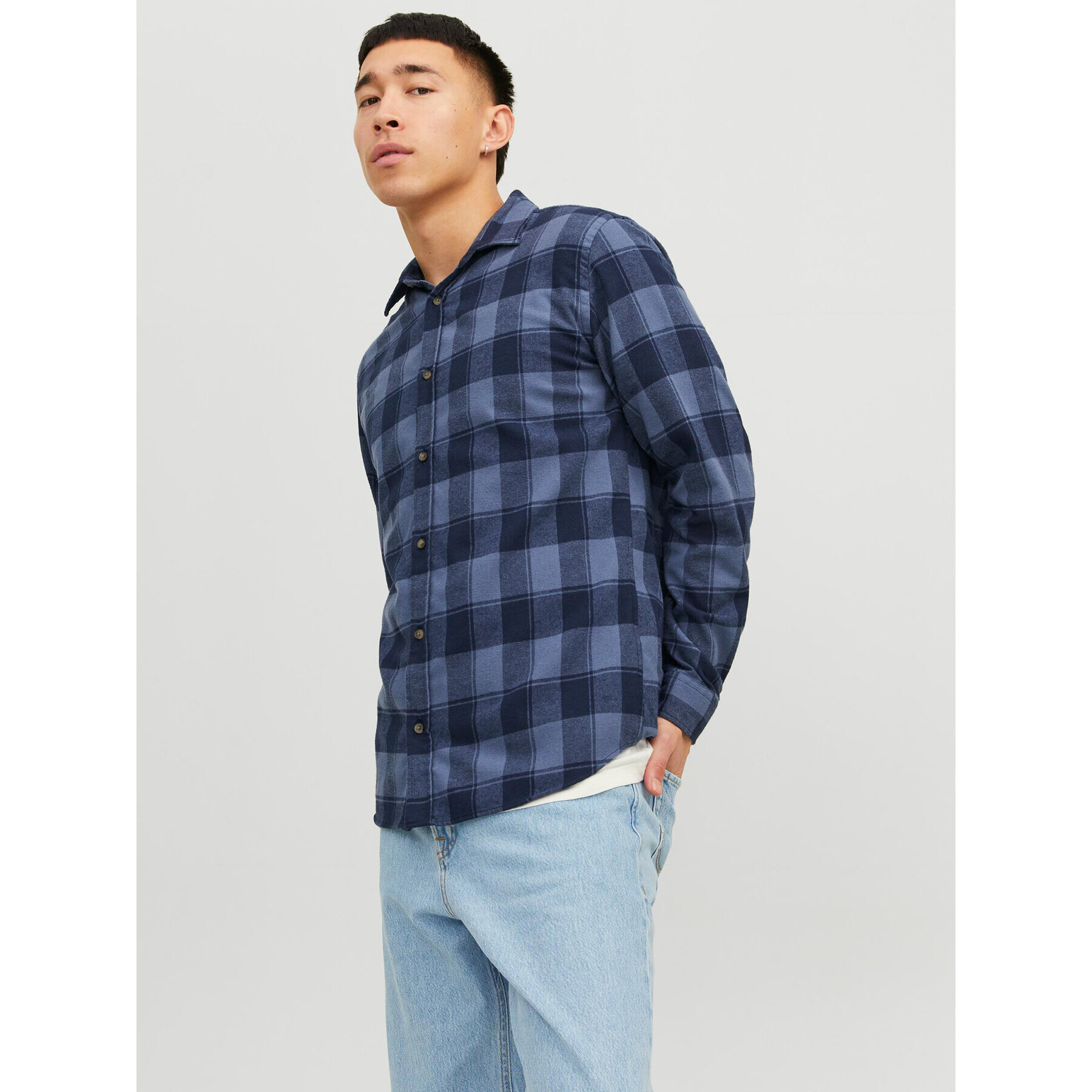 Jack&Jones Риза 12236873 Син Slim Fit - Pepit.bg