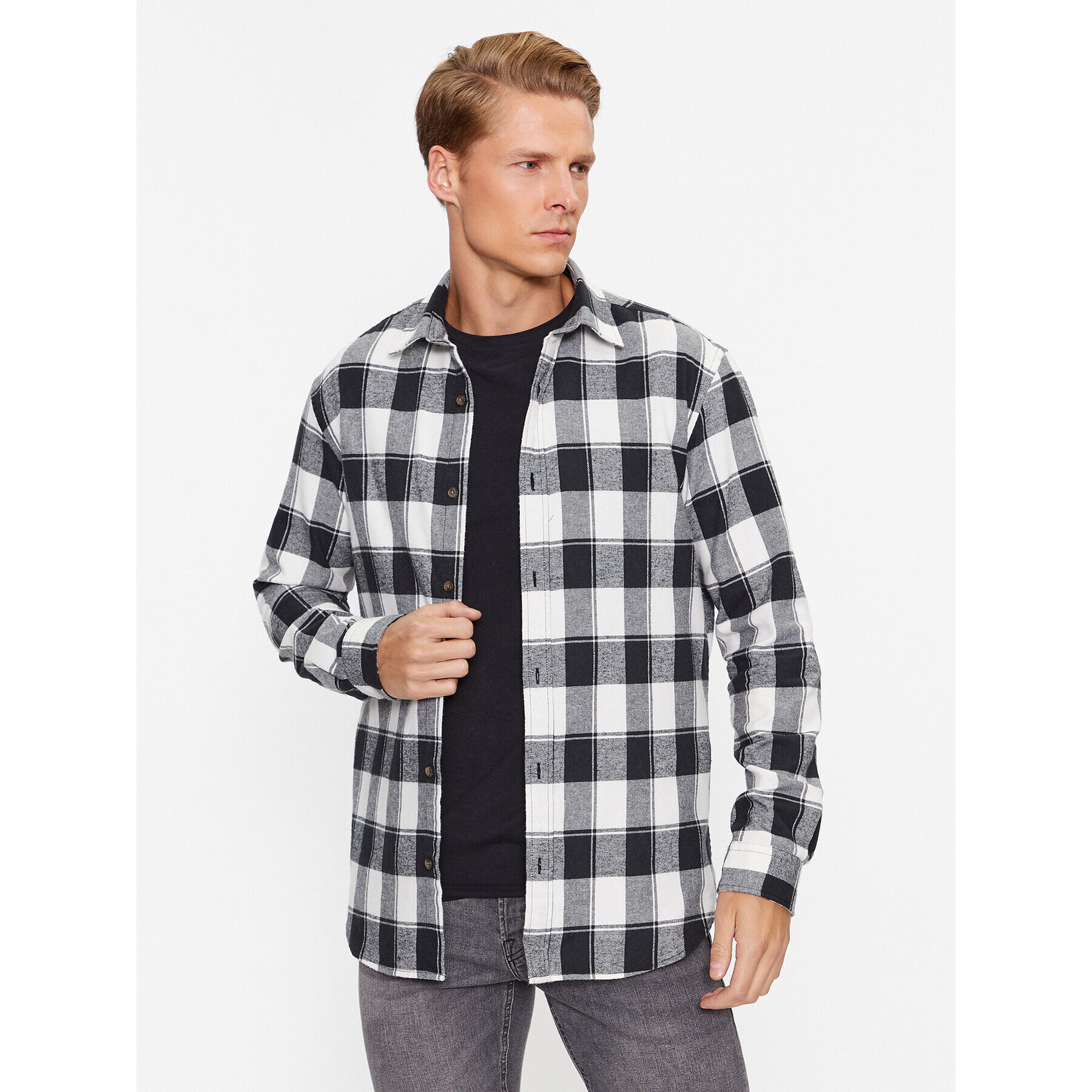 Jack&Jones Риза 12236873 Сив Slim Fit - Pepit.bg