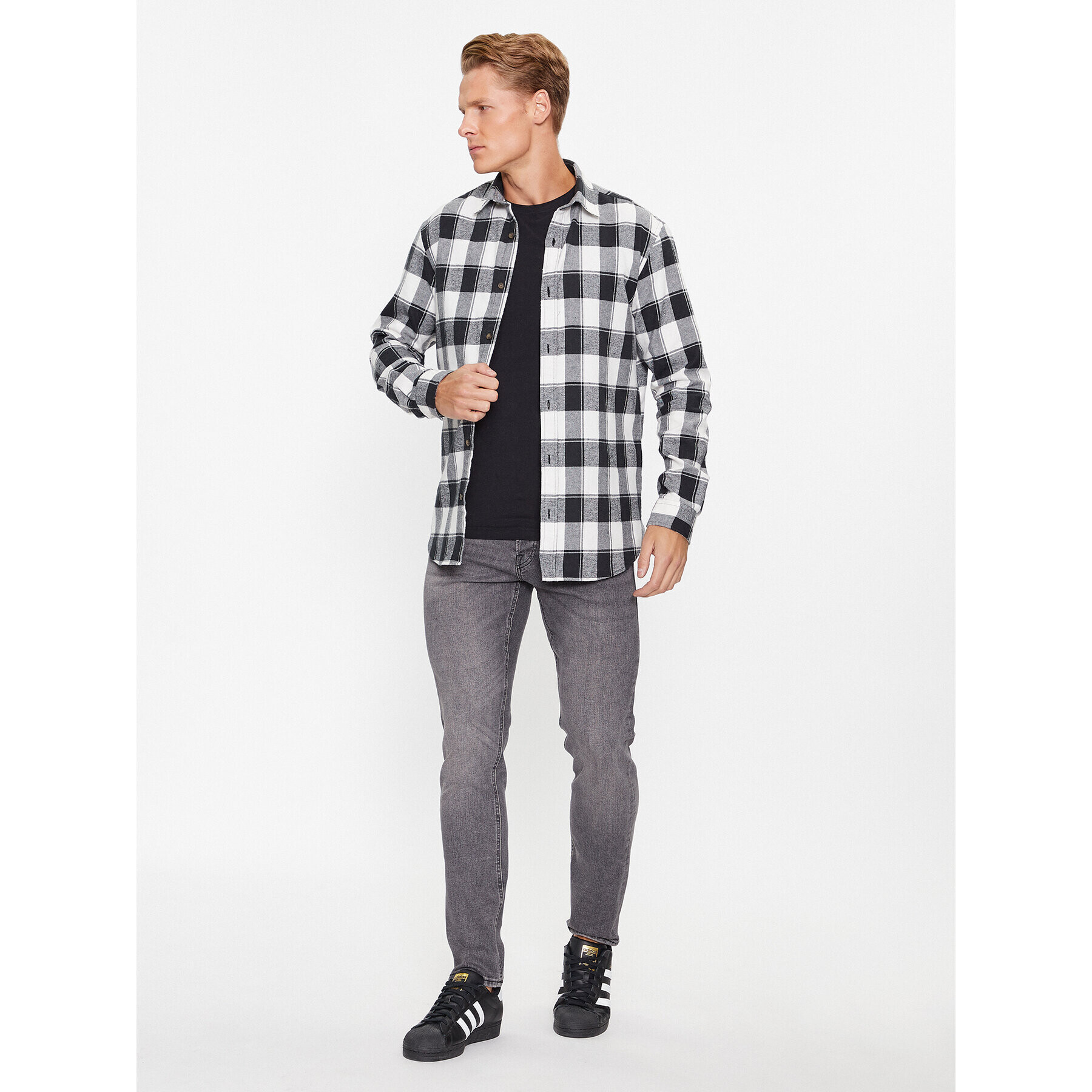 Jack&Jones Риза 12236873 Сив Slim Fit - Pepit.bg