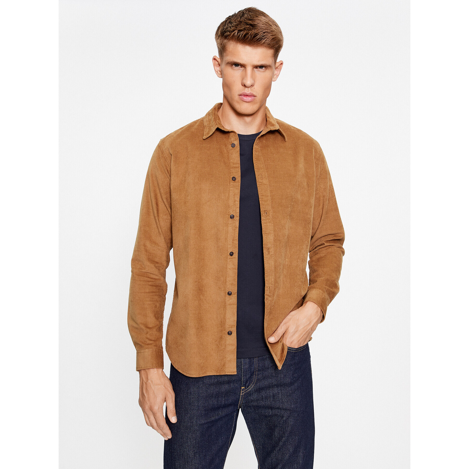 Jack&Jones Риза 12236937 Бежов Slim Fit - Pepit.bg