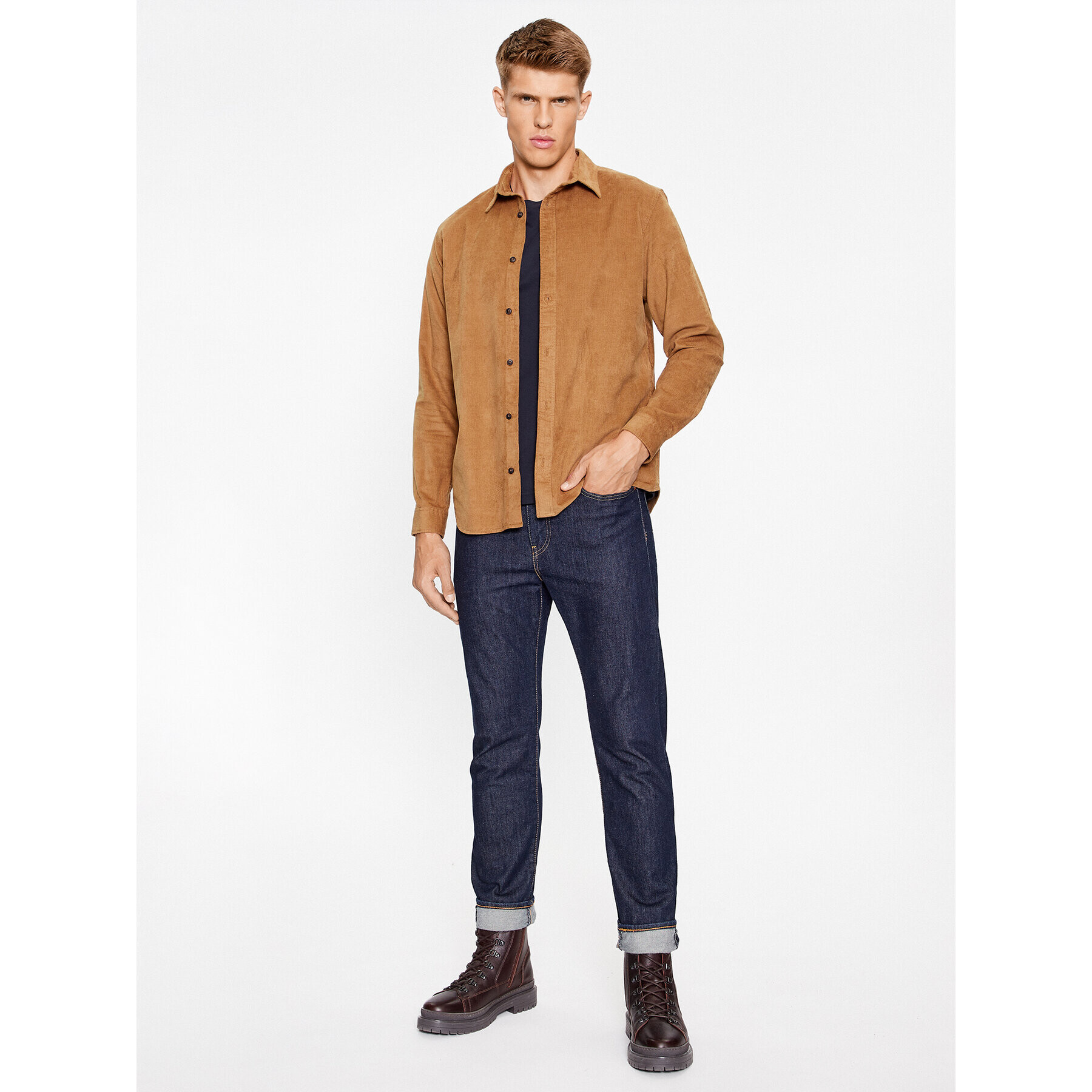 Jack&Jones Риза 12236937 Бежов Slim Fit - Pepit.bg