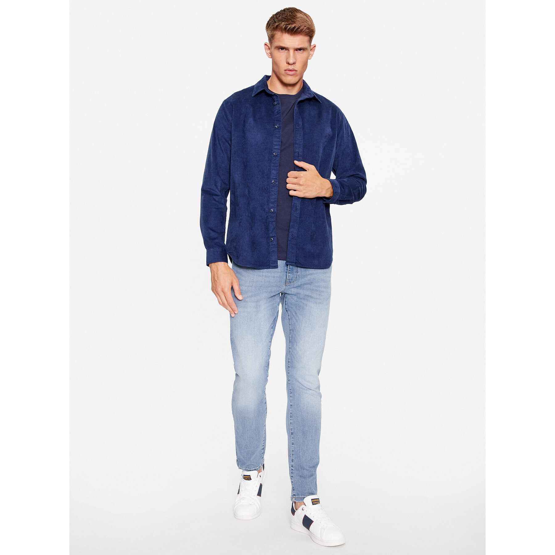 Jack&Jones Риза 12236937 Тъмносин Slim Fit - Pepit.bg