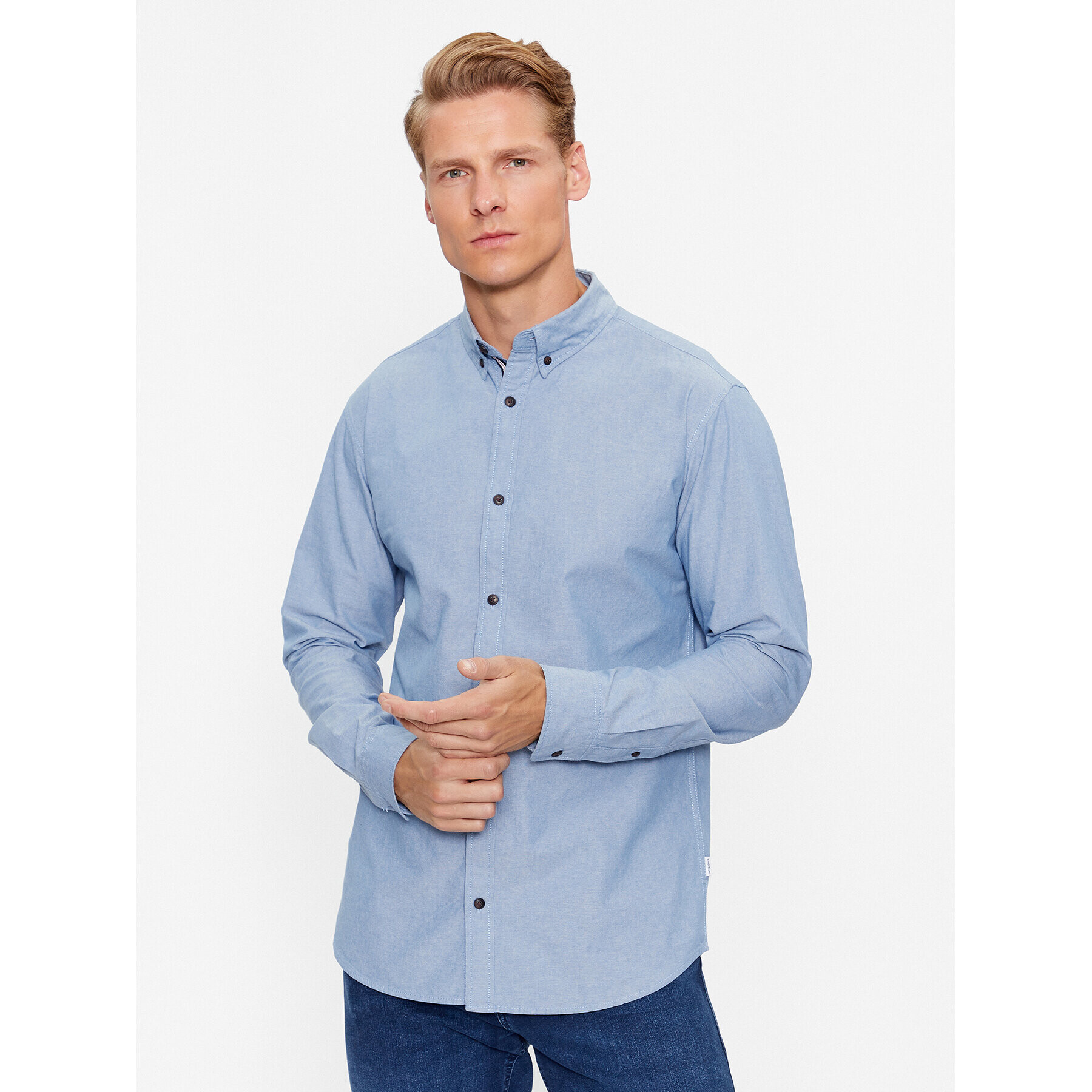 Jack&Jones Риза 12237287 Син Slim Fit - Pepit.bg
