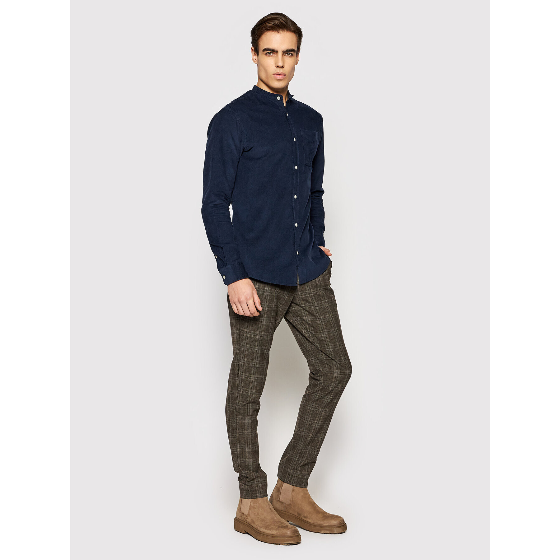 Jack&Jones PREMIUM Риза Blautlas Cord 12196561 Тъмносин Slim Fit - Pepit.bg