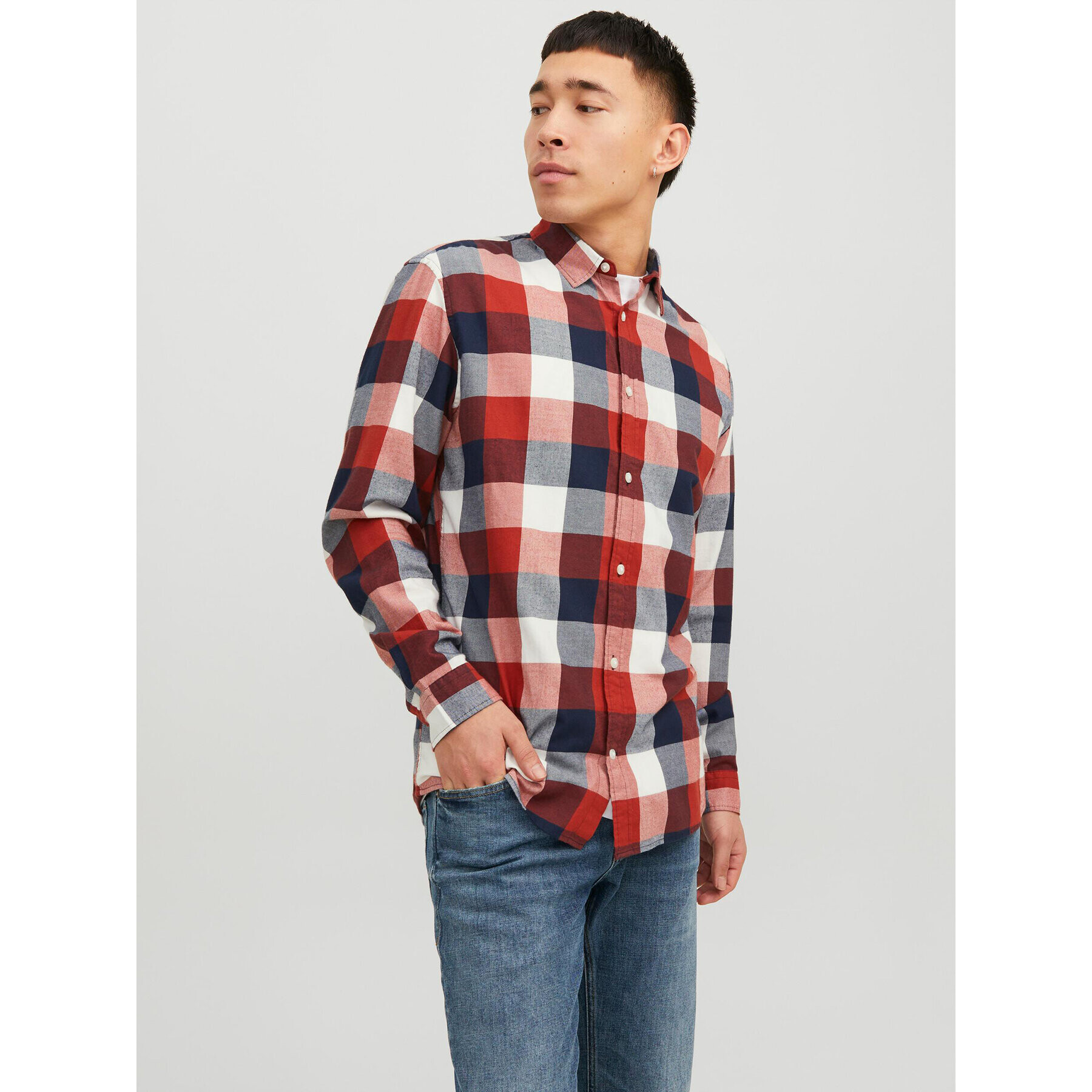 Jack&Jones Риза Buffalo 12235965 Червен Slim Fit - Pepit.bg