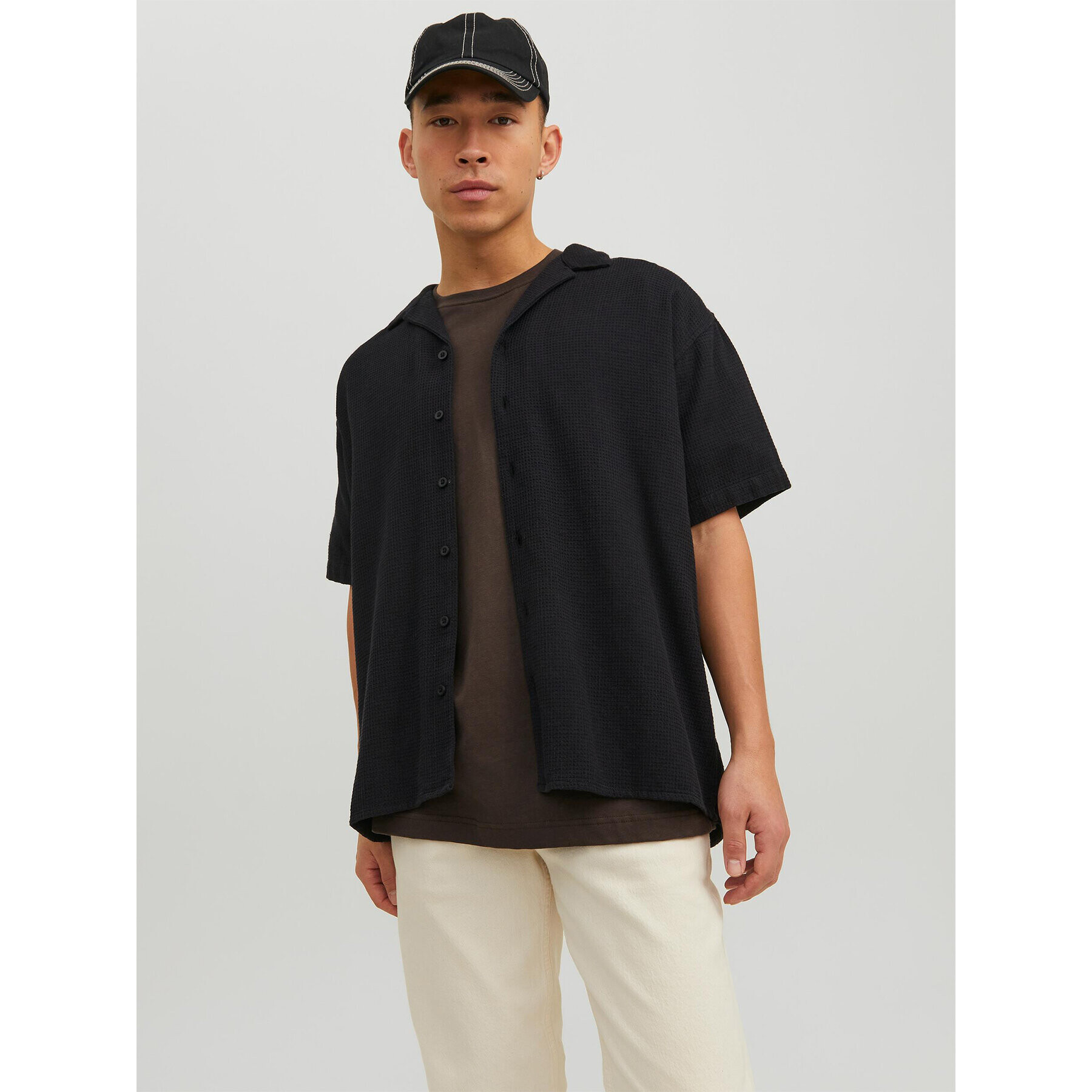 Jack&Jones Риза Caleb 12235475 Черен Relaxed Fit - Pepit.bg