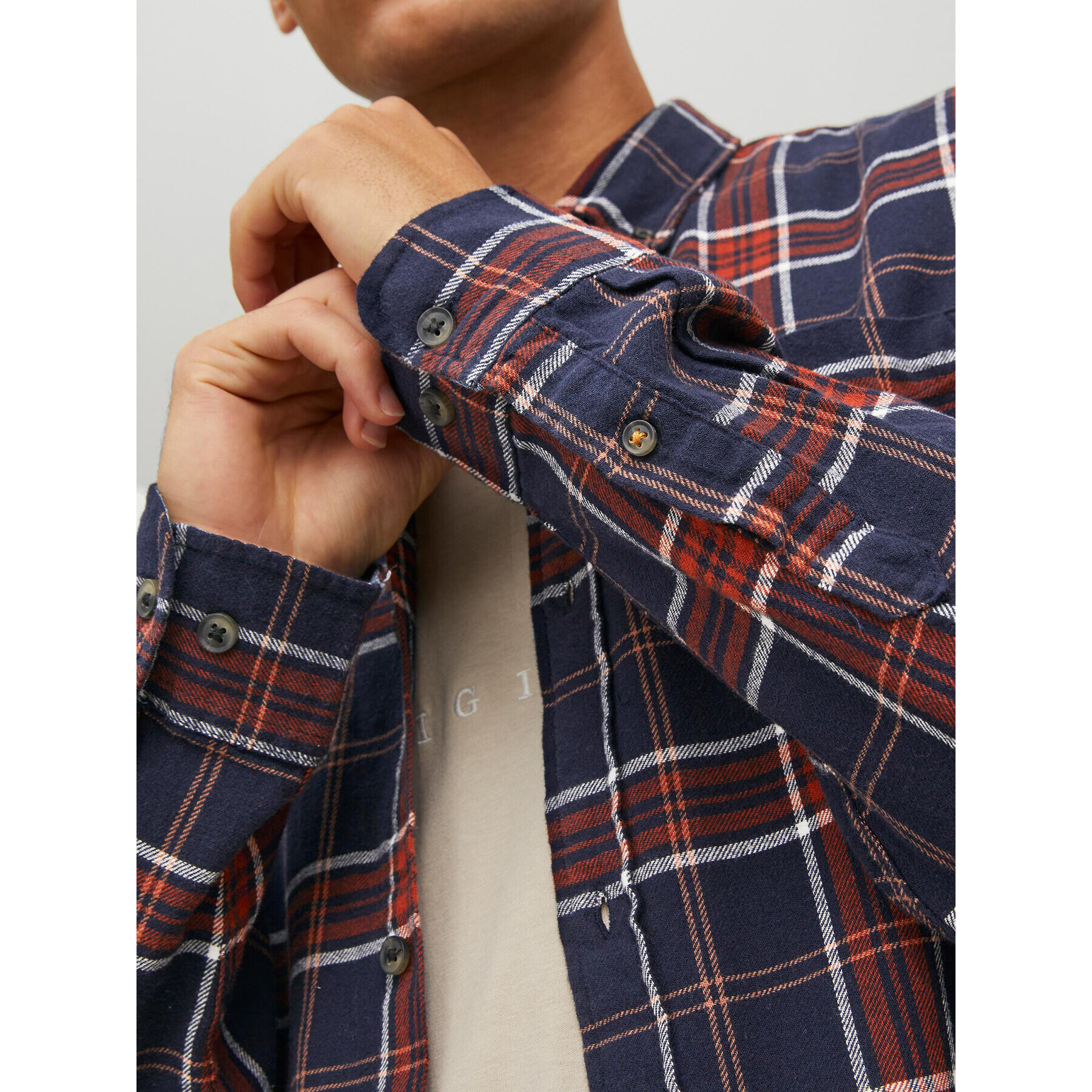 Jack&Jones Риза Classic Check 12209098 Тъмносин Regular Fit - Pepit.bg