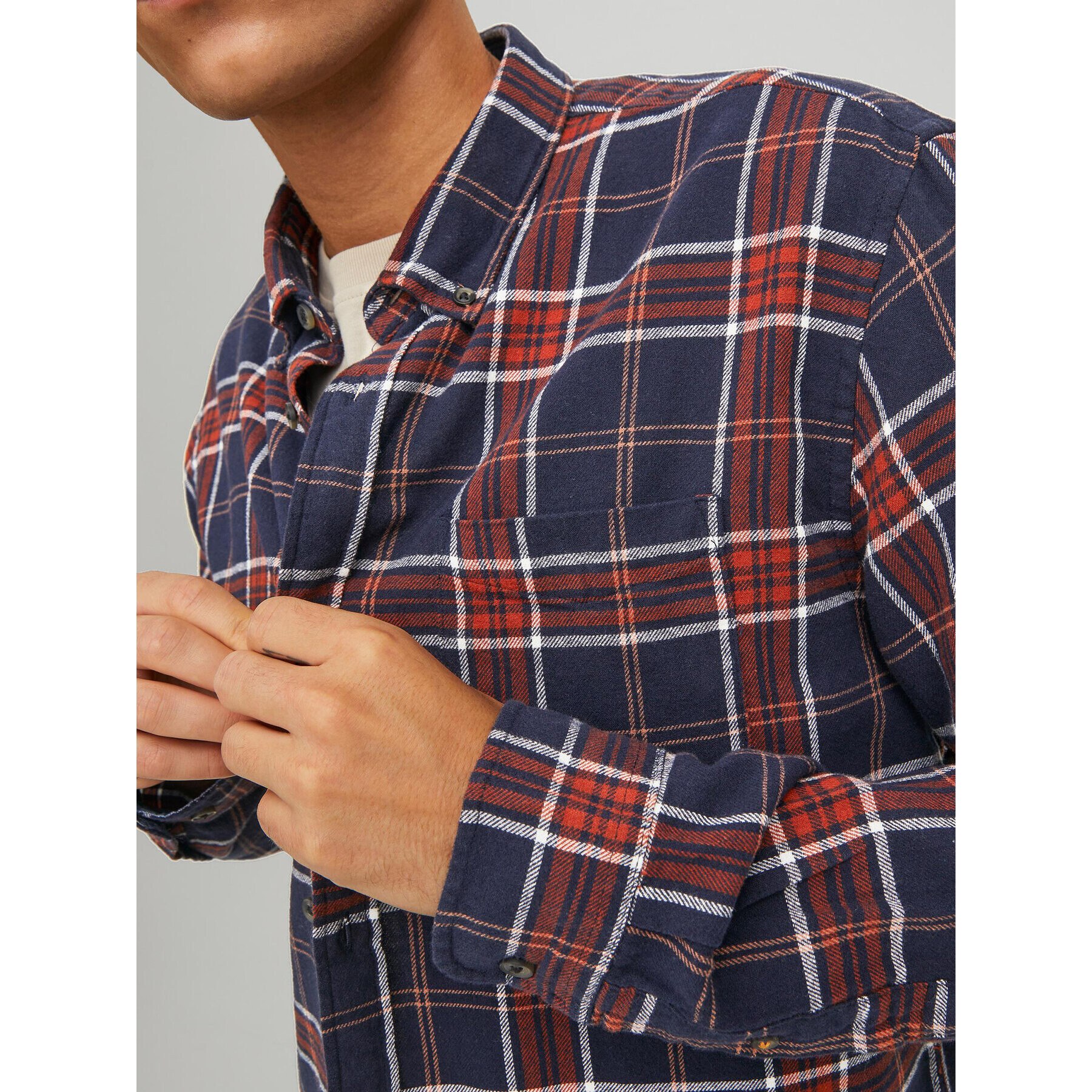 Jack&Jones Риза Classic Check 12209098 Тъмносин Regular Fit - Pepit.bg