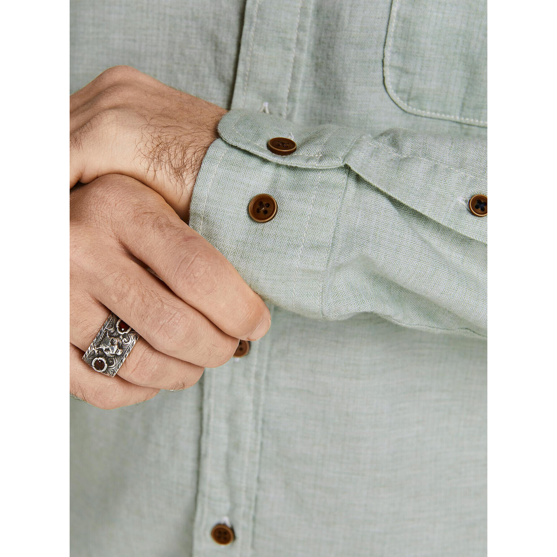Jack&Jones Риза Classic Spring 12199505 Зелен Slim Fit - Pepit.bg