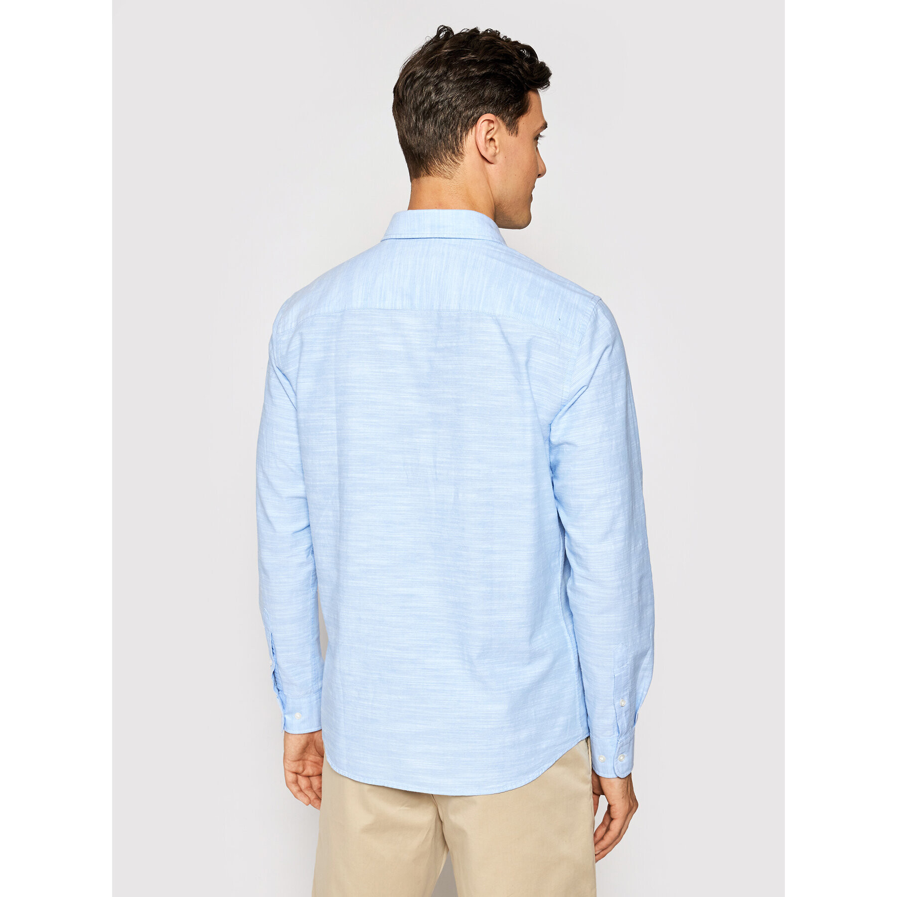 Jack&Jones Риза Colin Patch Ls Plain 12182762 Син Slim Fit - Pepit.bg