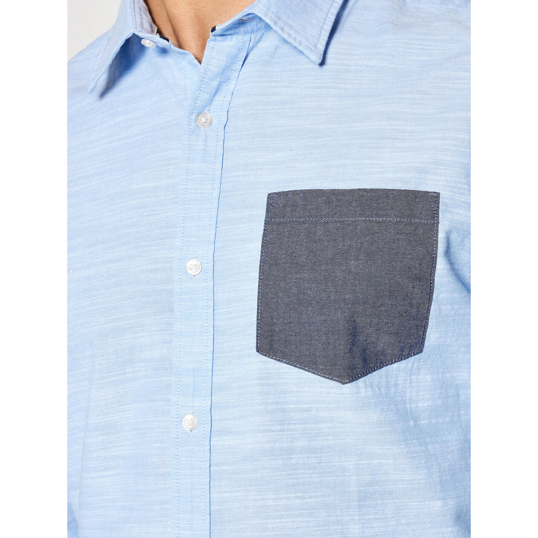 Jack&Jones Риза Colin Patch Ls Plain 12182762 Син Slim Fit - Pepit.bg
