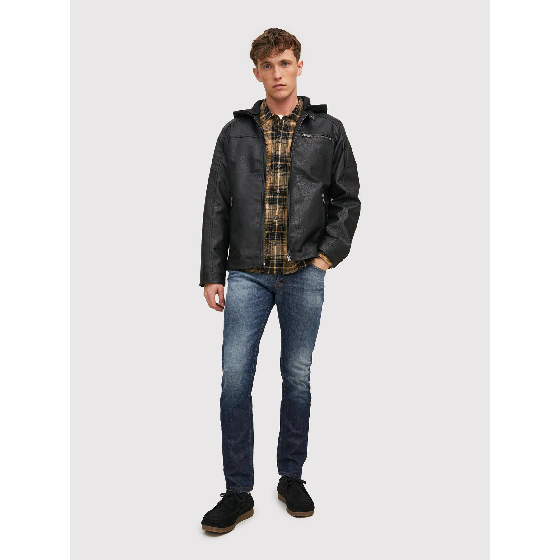 Jack&Jones Риза Jay 12213478 Кафяв Regular Fit - Pepit.bg