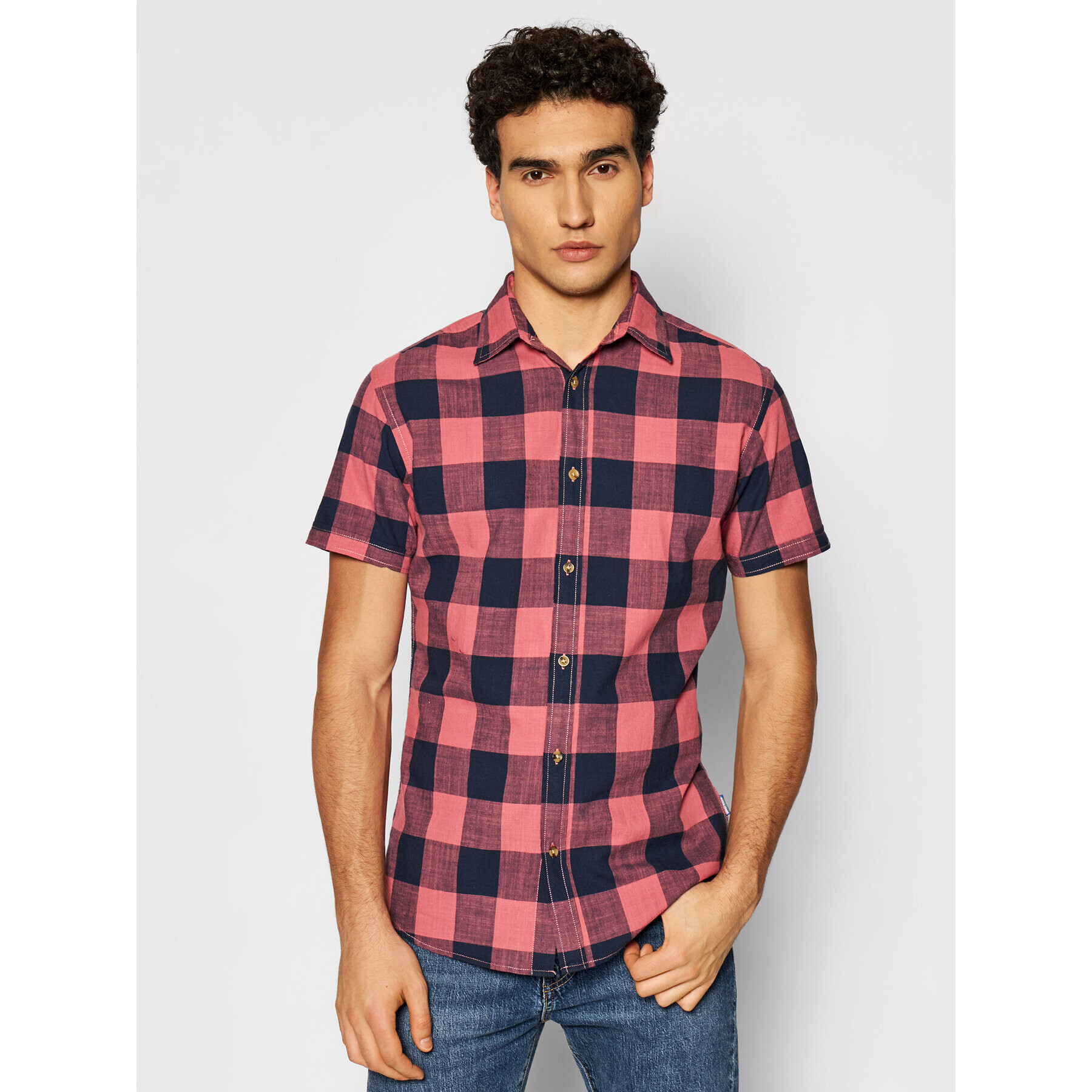 Jack&Jones Риза Keith 12187970 Червен Regular Fit - Pepit.bg