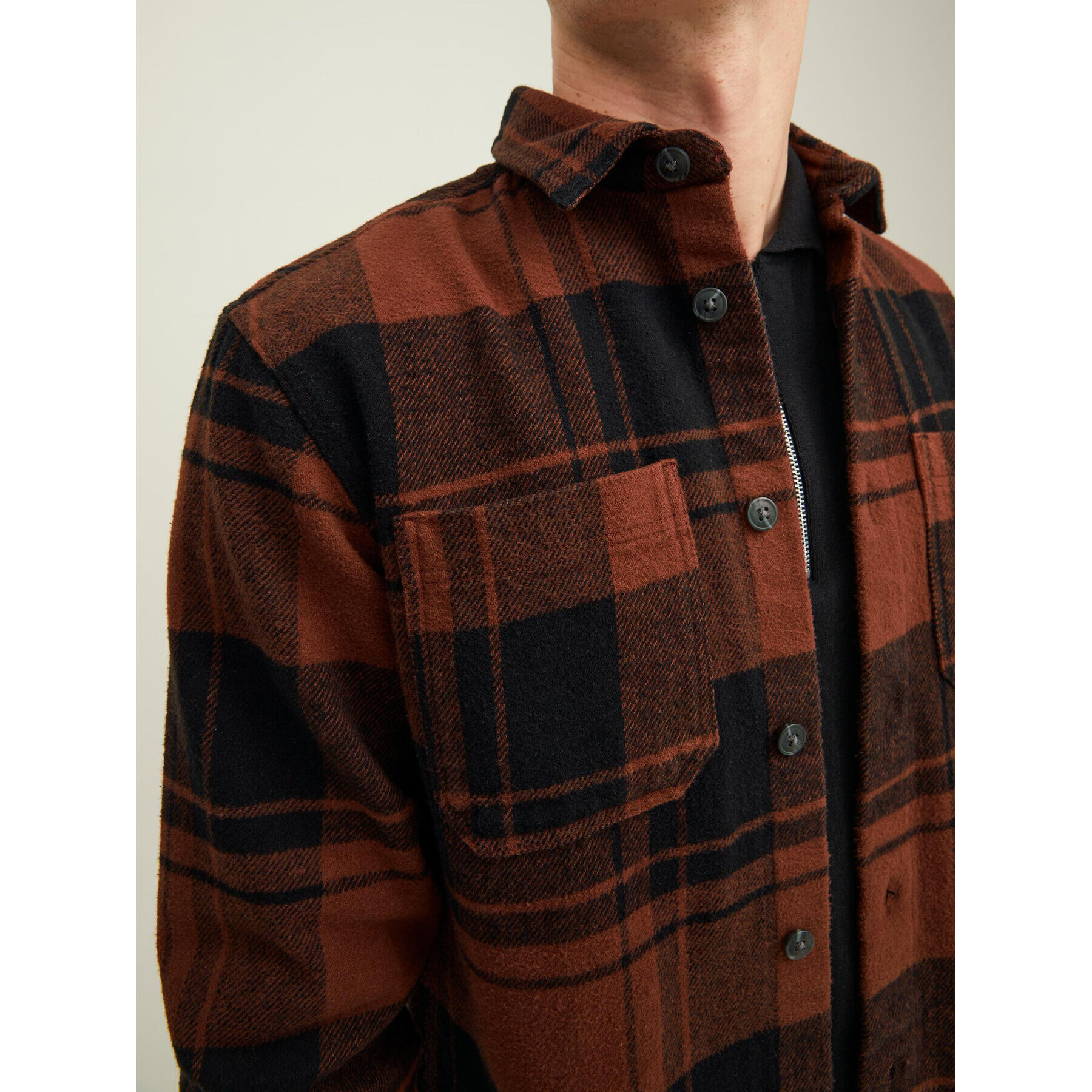 Jack&Jones Риза Logan 12211401 Кафяв Regular Fit - Pepit.bg