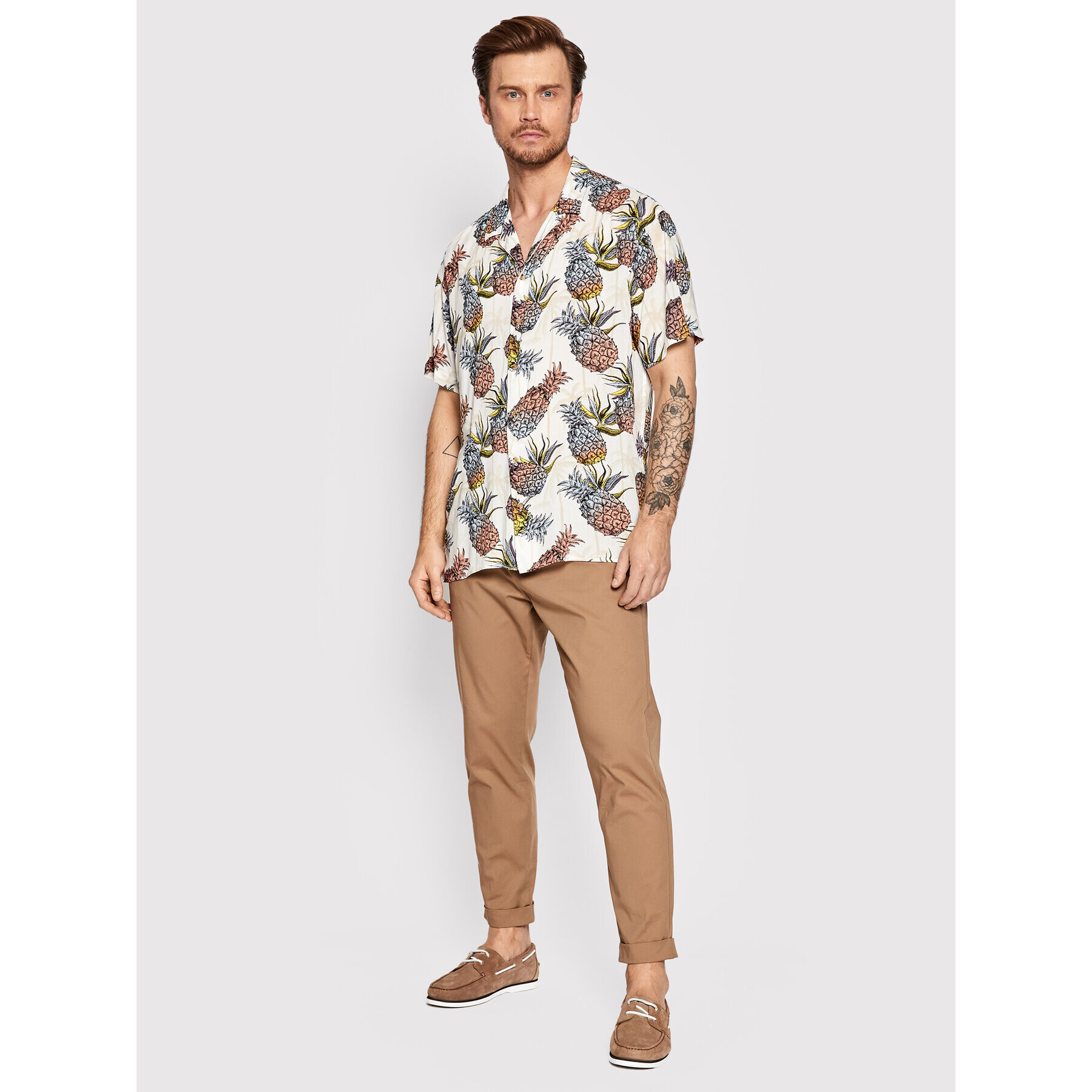 Jack&Jones Риза Malibu Resort 12209227 Бял Relaxed Fit - Pepit.bg