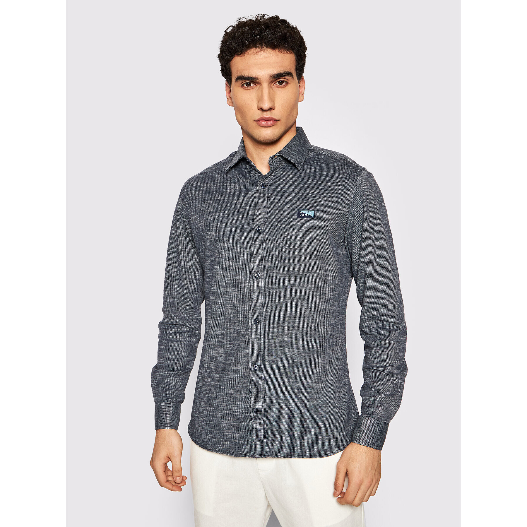 Jack&Jones Риза Montana 2183552 Сив Slim Fit - Pepit.bg