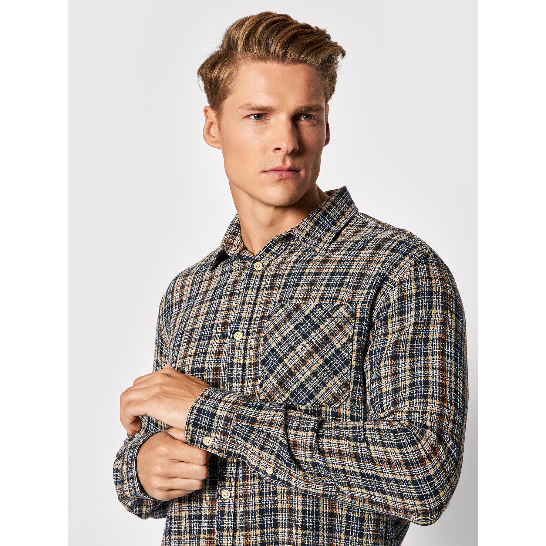 Jack&Jones Риза Parker 12191200 Тъмносин Slim Fit - Pepit.bg