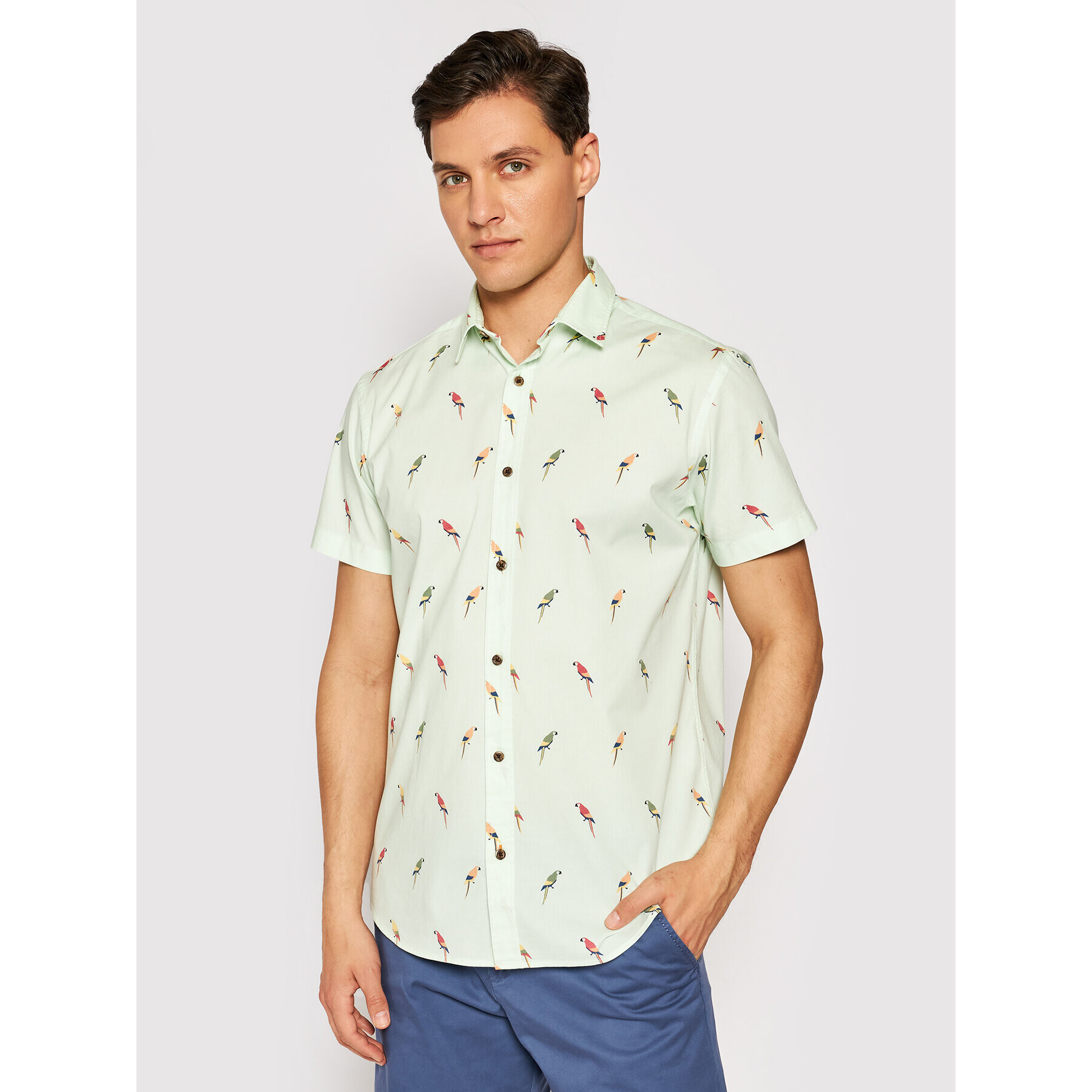 Jack&Jones Риза Playa 12187953 Зелен Regular Fit - Pepit.bg