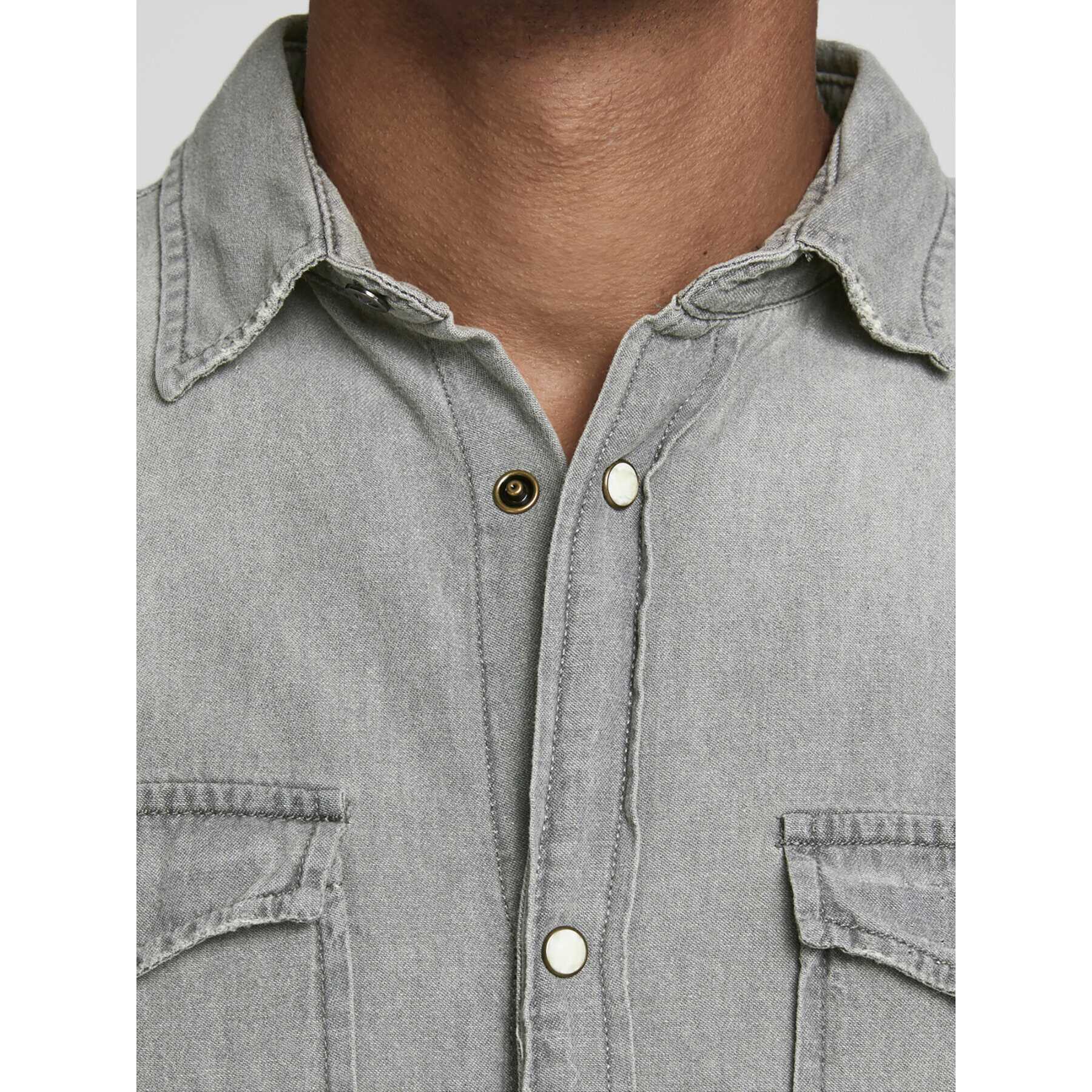 Jack&Jones Риза Sheridan 12138115 Сив Slim Fit - Pepit.bg