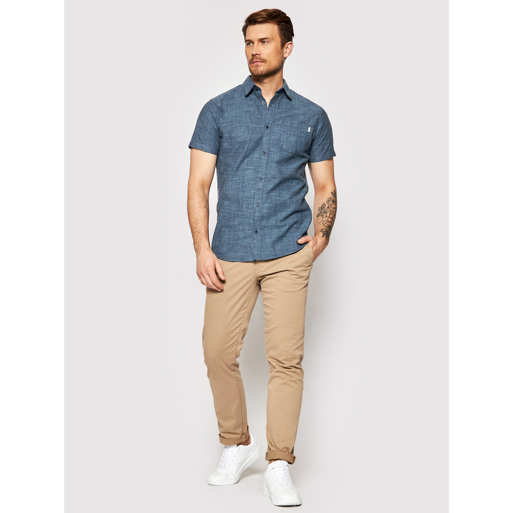 Jack&Jones Риза Simon 12182754 Тъмносин Regular Fit - Pepit.bg