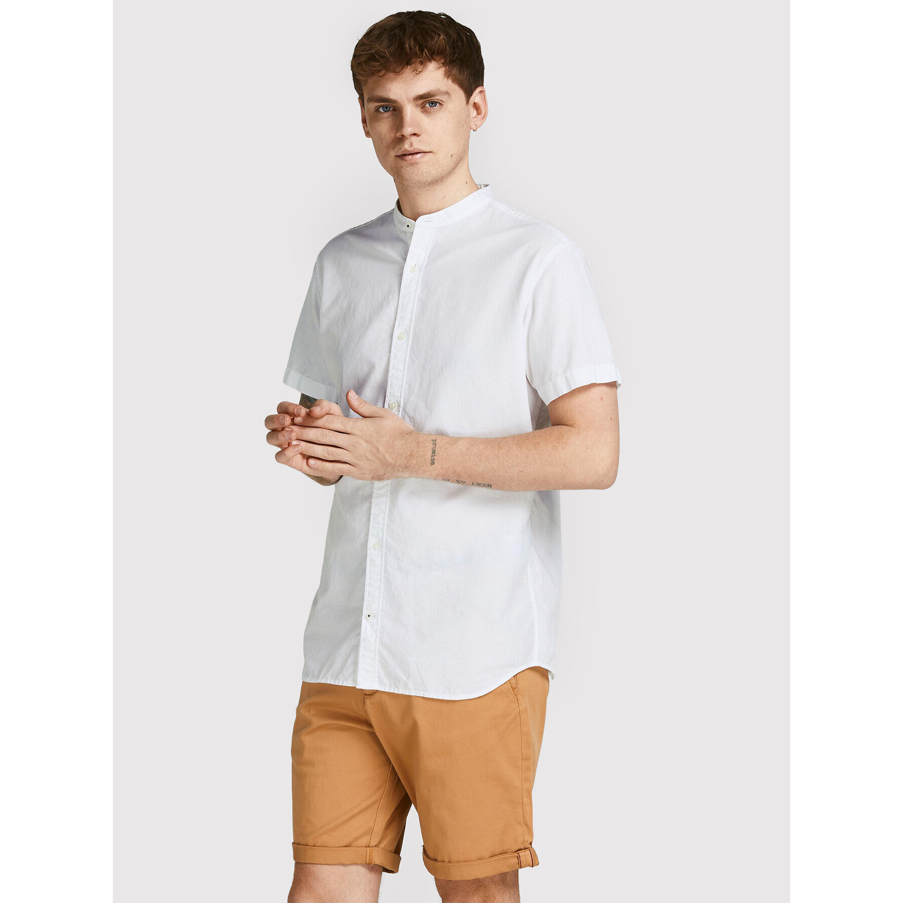 Jack&Jones PREMIUM Риза Summer 12208479 Бял Slim Fit - Pepit.bg