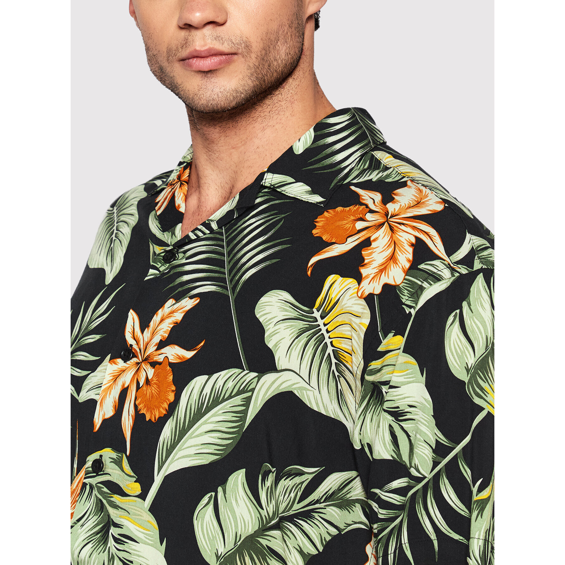 Jack&Jones PREMIUM Риза Tropic 12202240 Черен Relaxed Fit - Pepit.bg