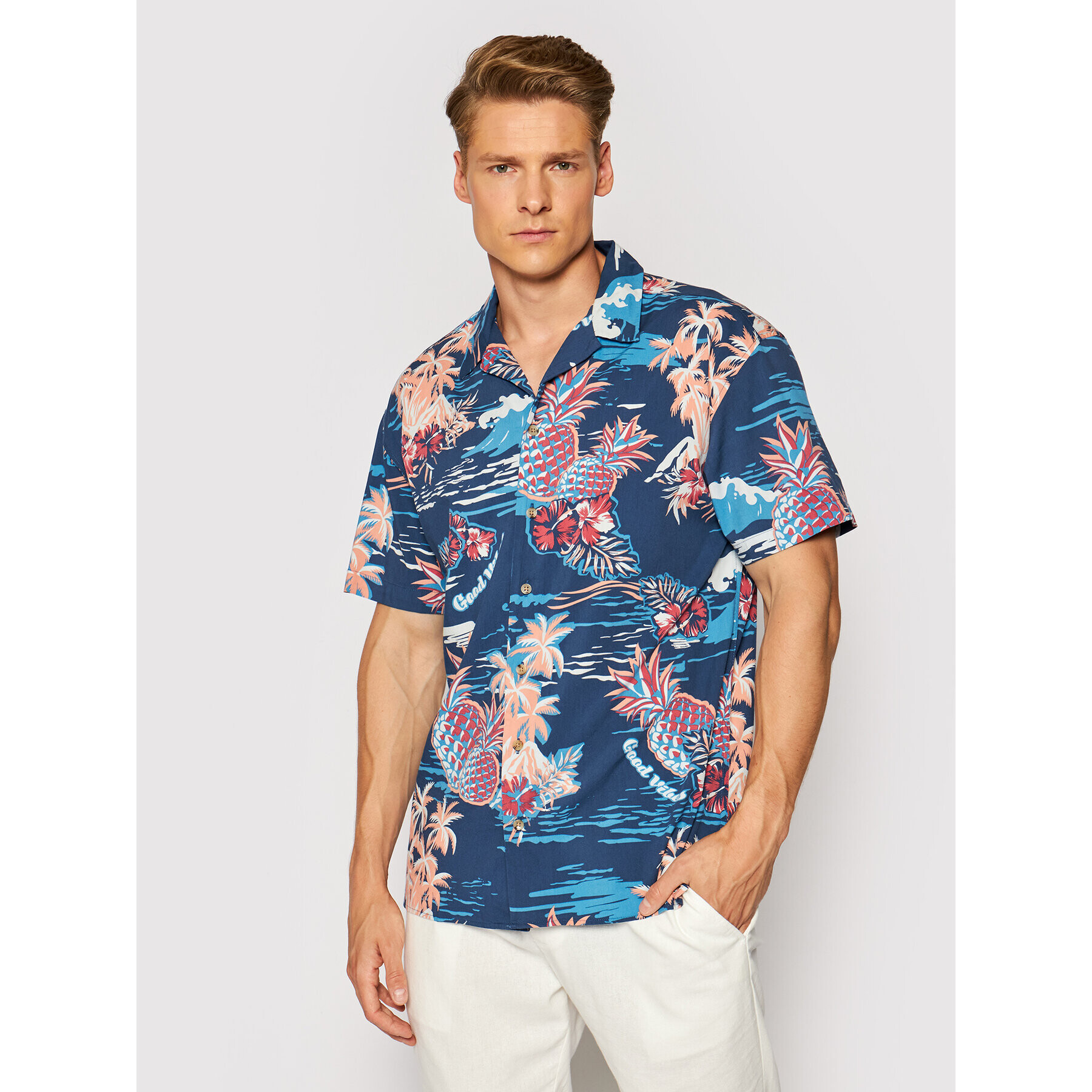 Jack&Jones Риза Tropicana 12187956 Син Regular Fit - Pepit.bg