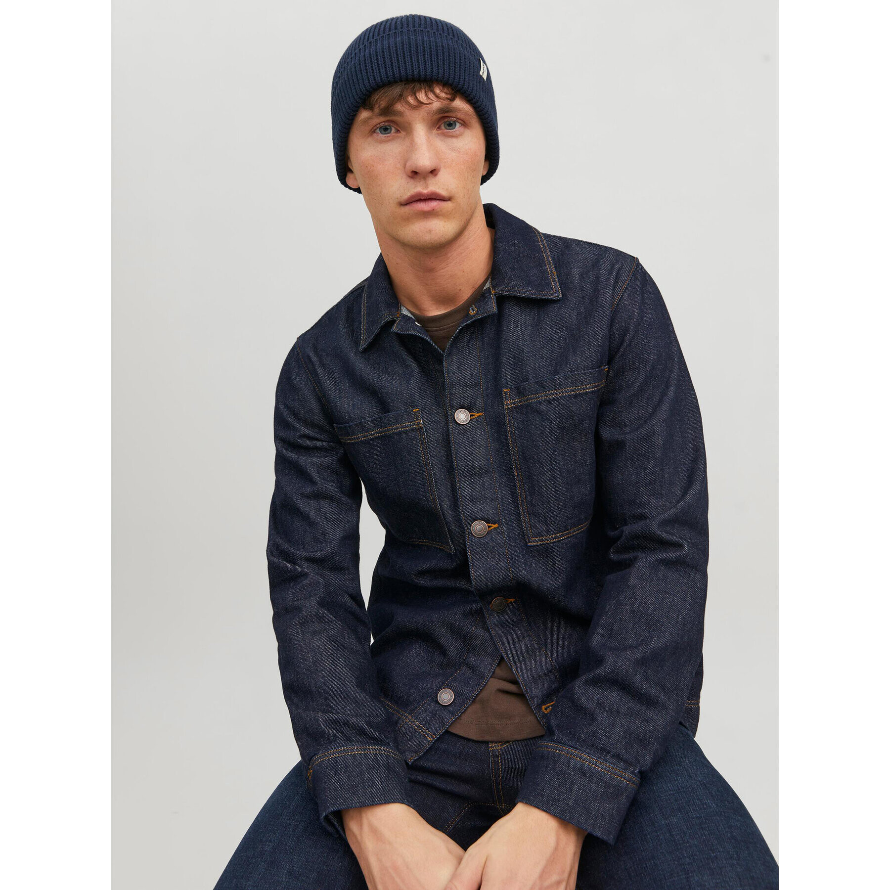 Jack&Jones Шапка 12193386 Тъмносин - Pepit.bg