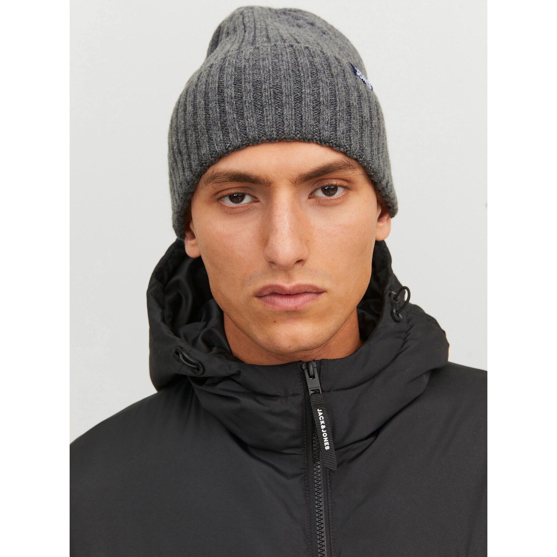 Jack&Jones Шапка 12195049 Сив - Pepit.bg