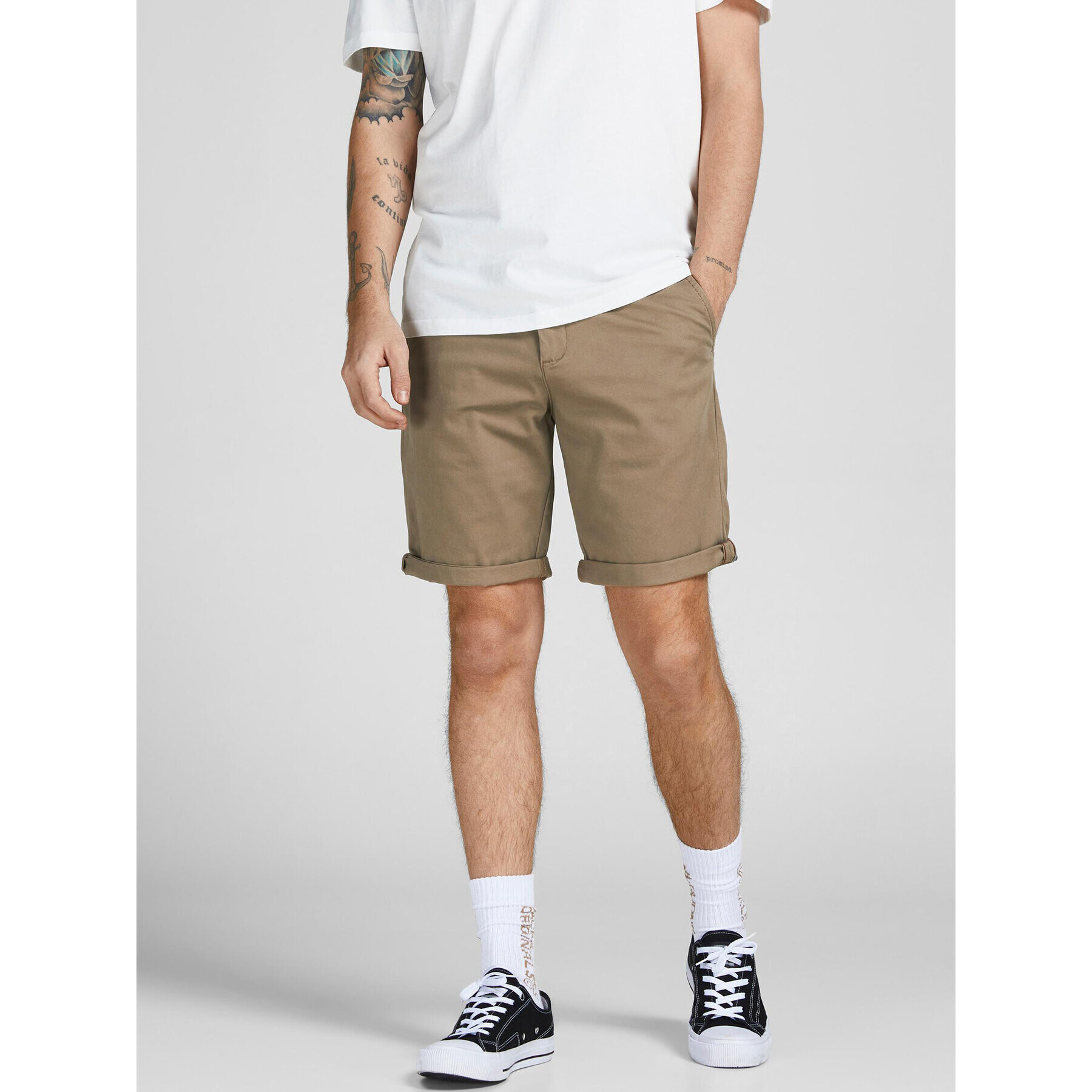 Jack&Jones Шорти от плат Bowie 12165604 Бежов Regular Fit - Pepit.bg