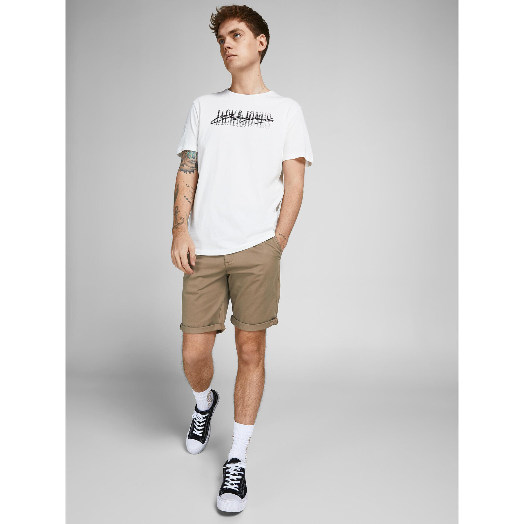 Jack&Jones Шорти от плат Bowie 12165604 Бежов Regular Fit - Pepit.bg