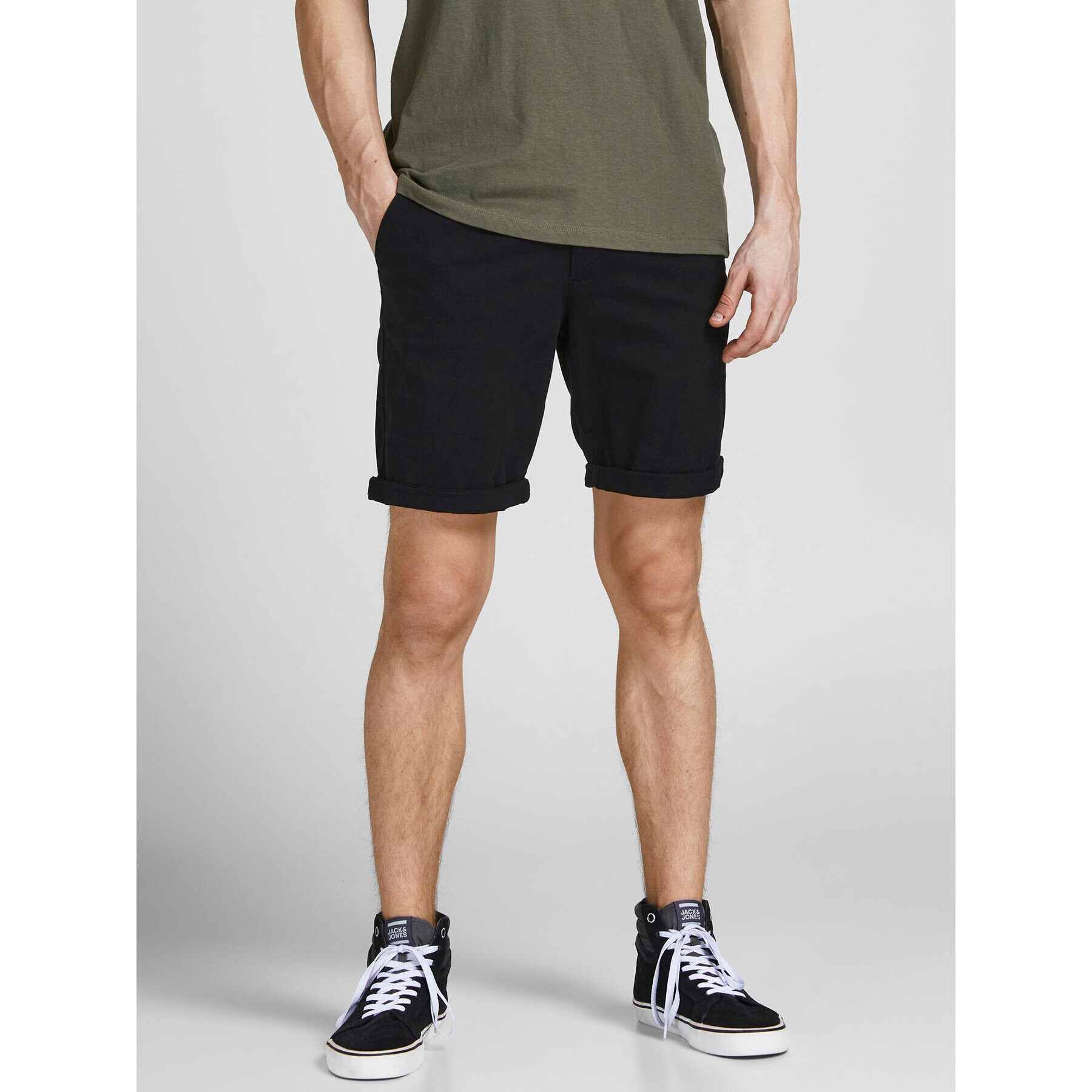 Jack&Jones Шорти от плат Dave 12182549 Черен Regular Fit - Pepit.bg