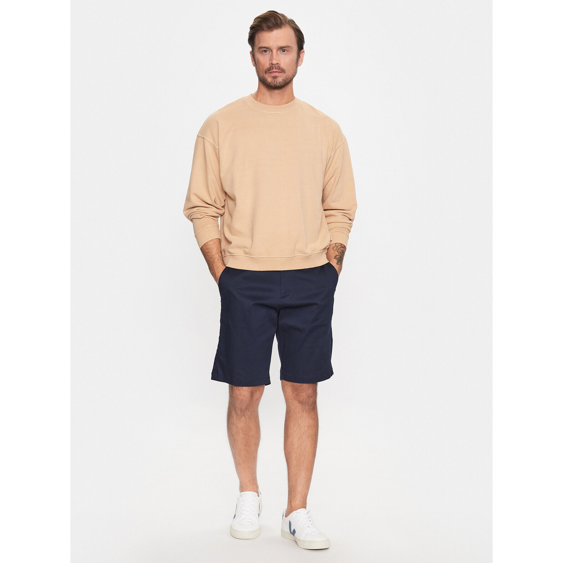 Jack&Jones Шорти от плат Pablo 12205367 Тъмносин Loose Fit - Pepit.bg