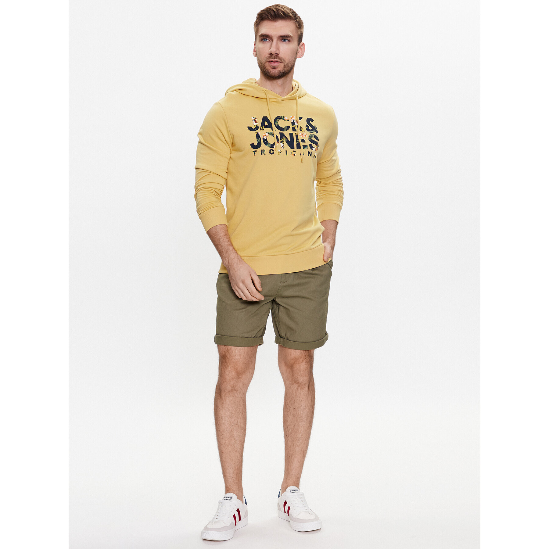 Jack&Jones Шорти от плат Rico 12215513 Зелен Regular Fit - Pepit.bg