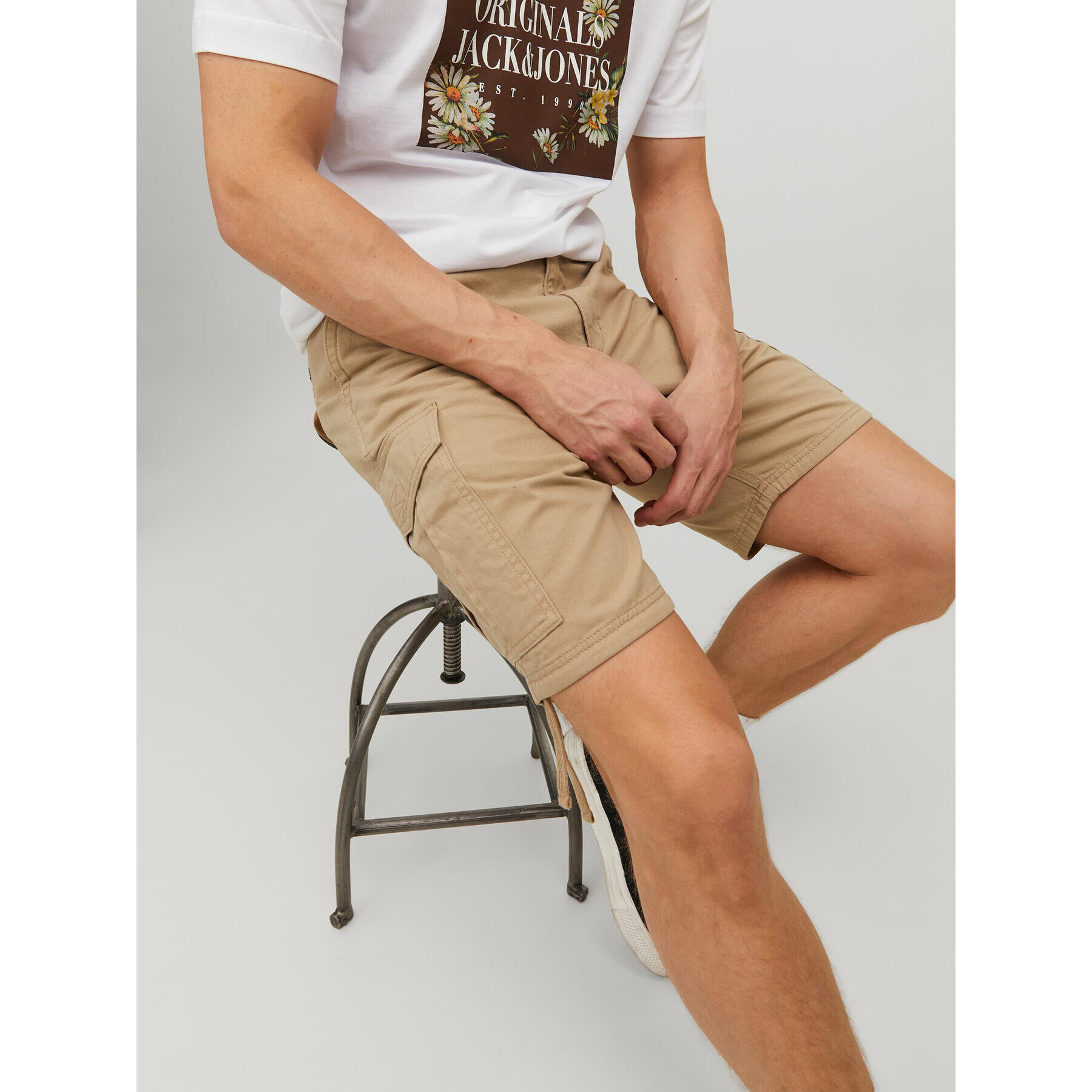 Jack&Jones Шорти от плат Marley 12229650 Бежов Cargo Fit - Pepit.bg