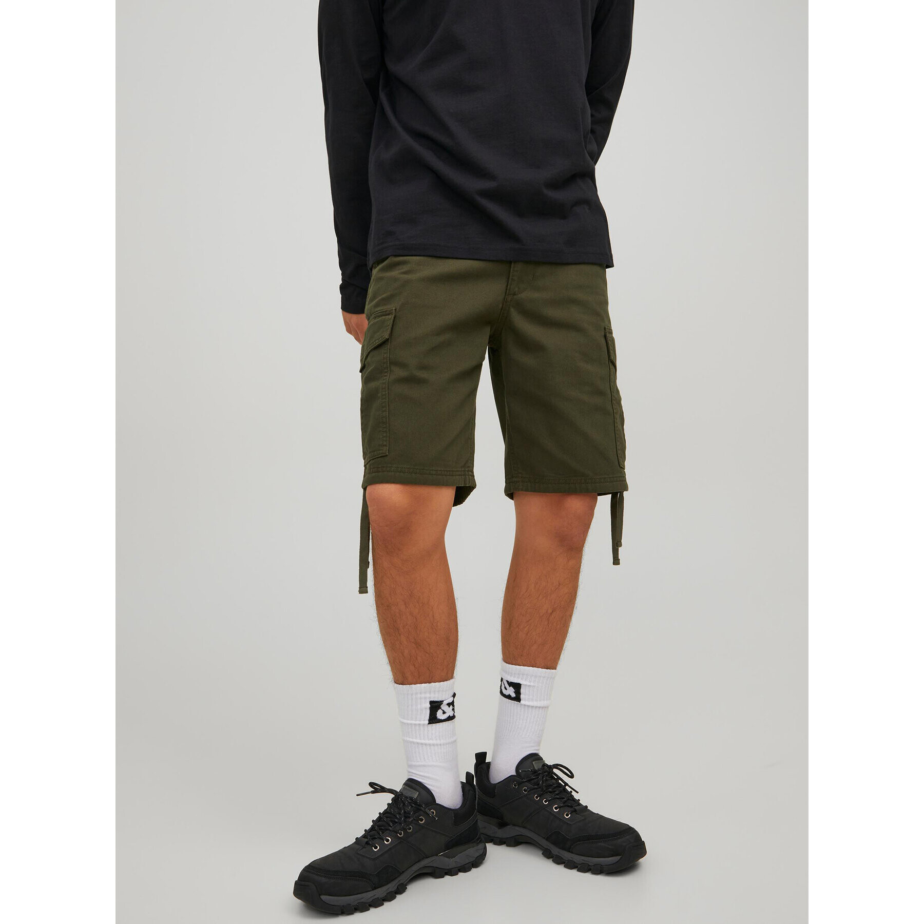 Jack&Jones Шорти от плат Marley 12229650 Зелен Cargo Fit - Pepit.bg