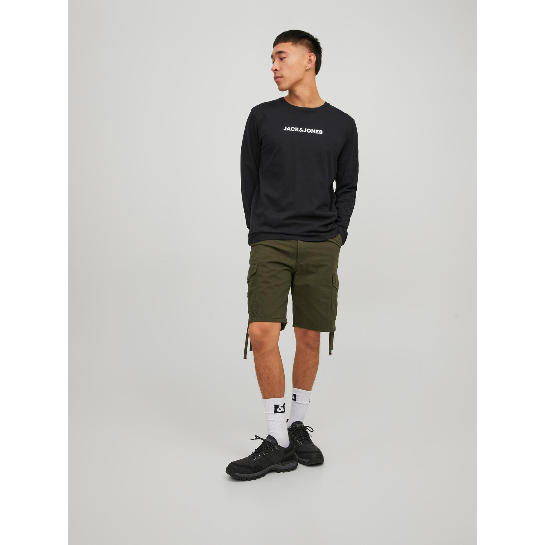 Jack&Jones Шорти от плат Marley 12229650 Зелен Cargo Fit - Pepit.bg