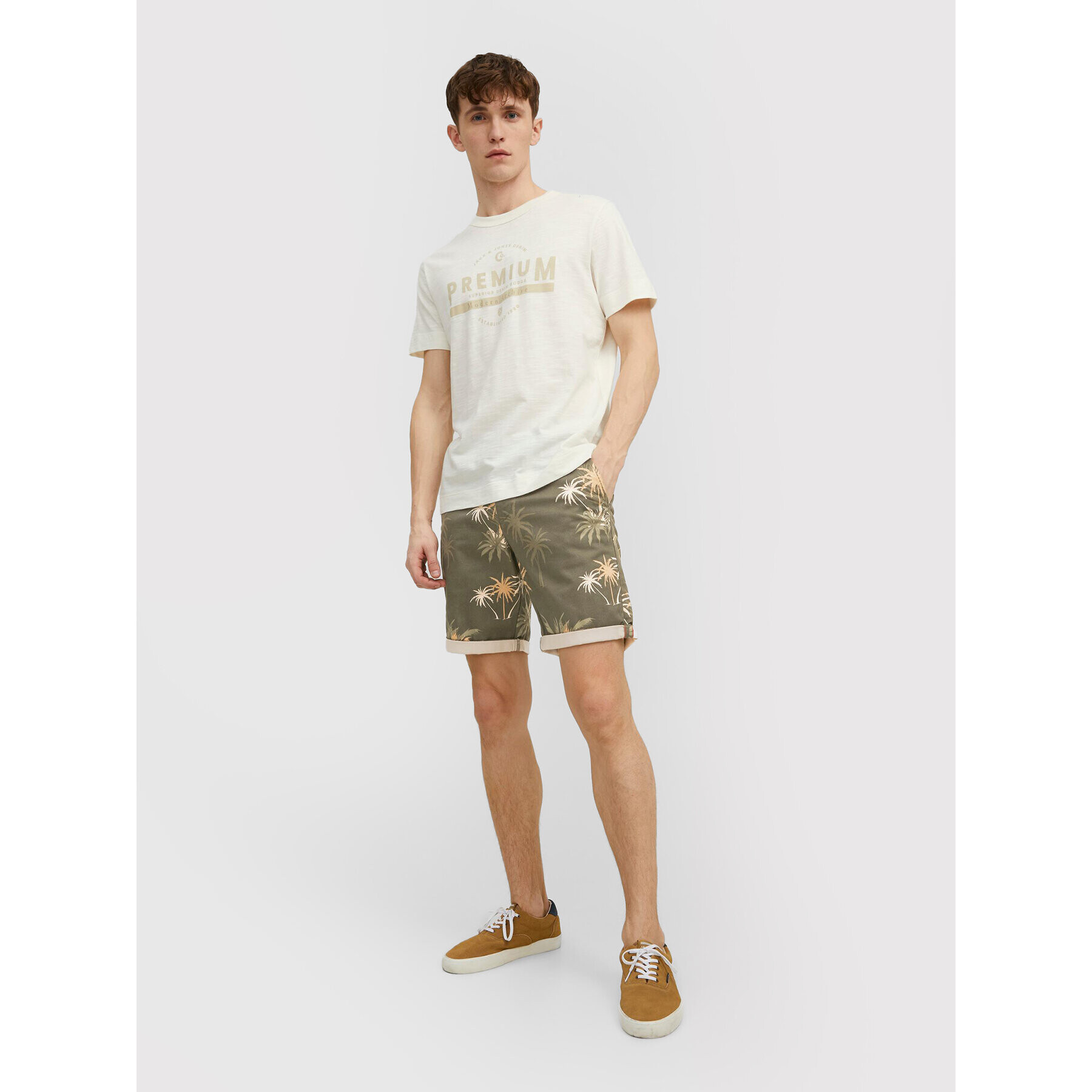 Jack&Jones Шорти от плат Bowie 12204211 Зелен Regular Fit - Pepit.bg