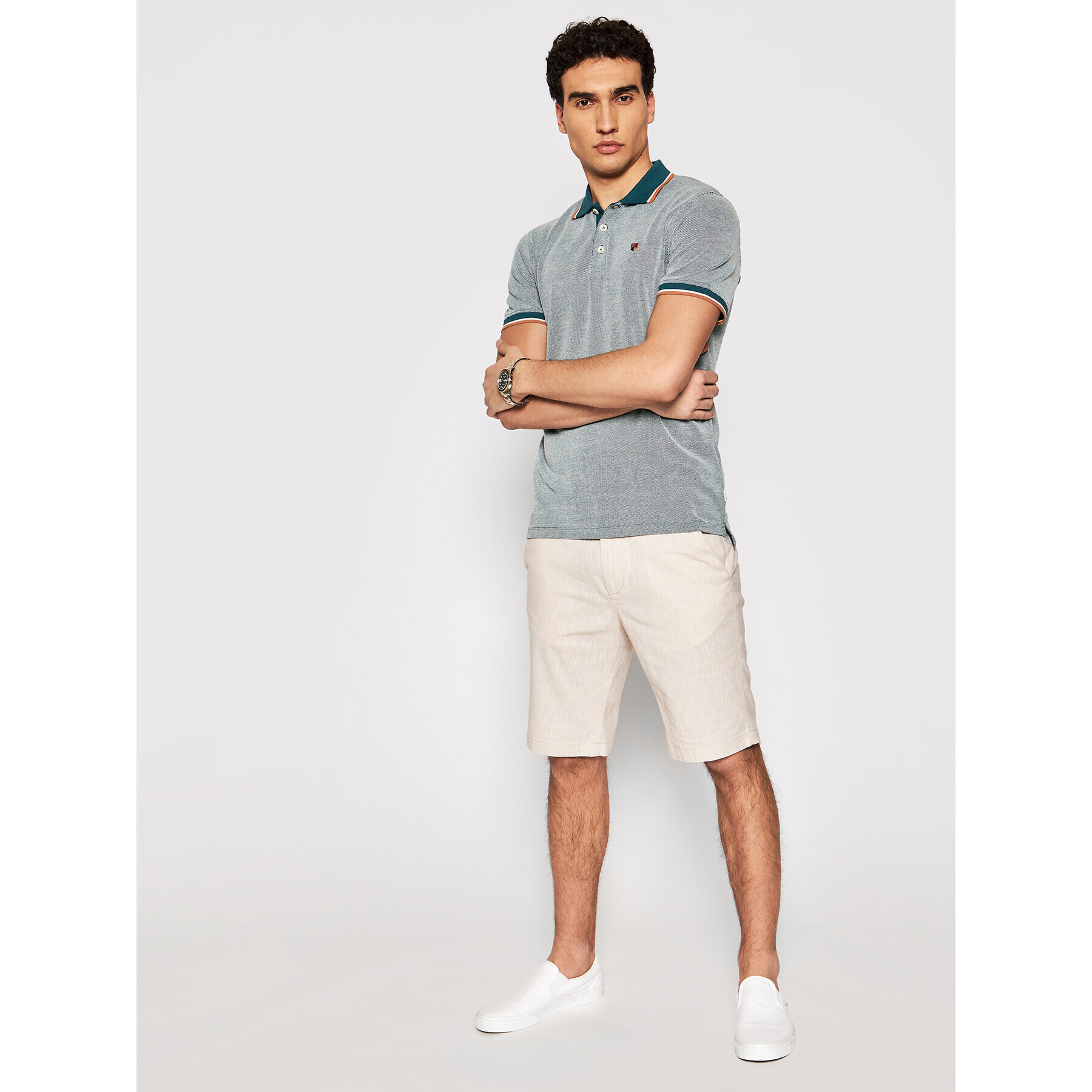 Jack&Jones Шорти от плат Dave 12184684 Бежов Regular Fit - Pepit.bg