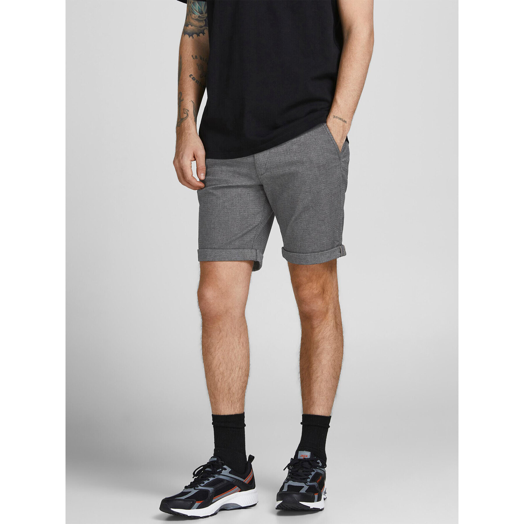 Jack&Jones Шорти от плат Fury 12206889 Сив Regular Fit - Pepit.bg