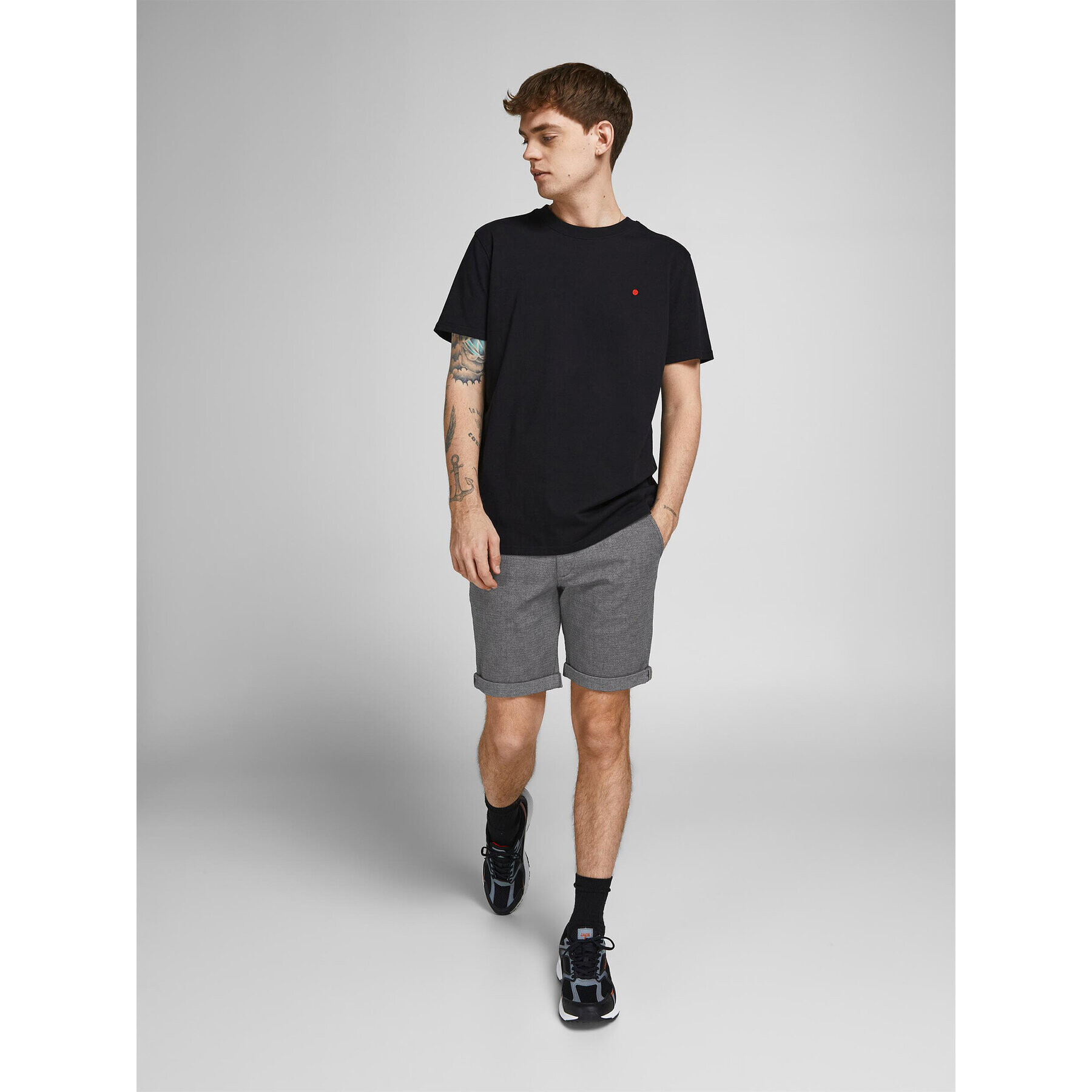 Jack&Jones Шорти от плат Fury 12206889 Сив Regular Fit - Pepit.bg