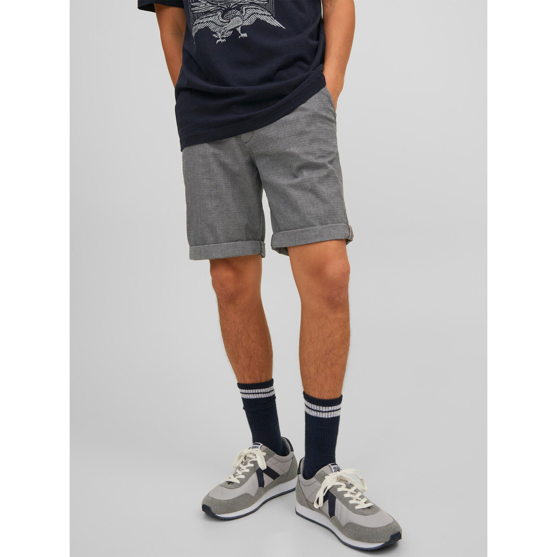 Jack&Jones Шорти от плат Fury 12206889 Сив Regular Fit - Pepit.bg